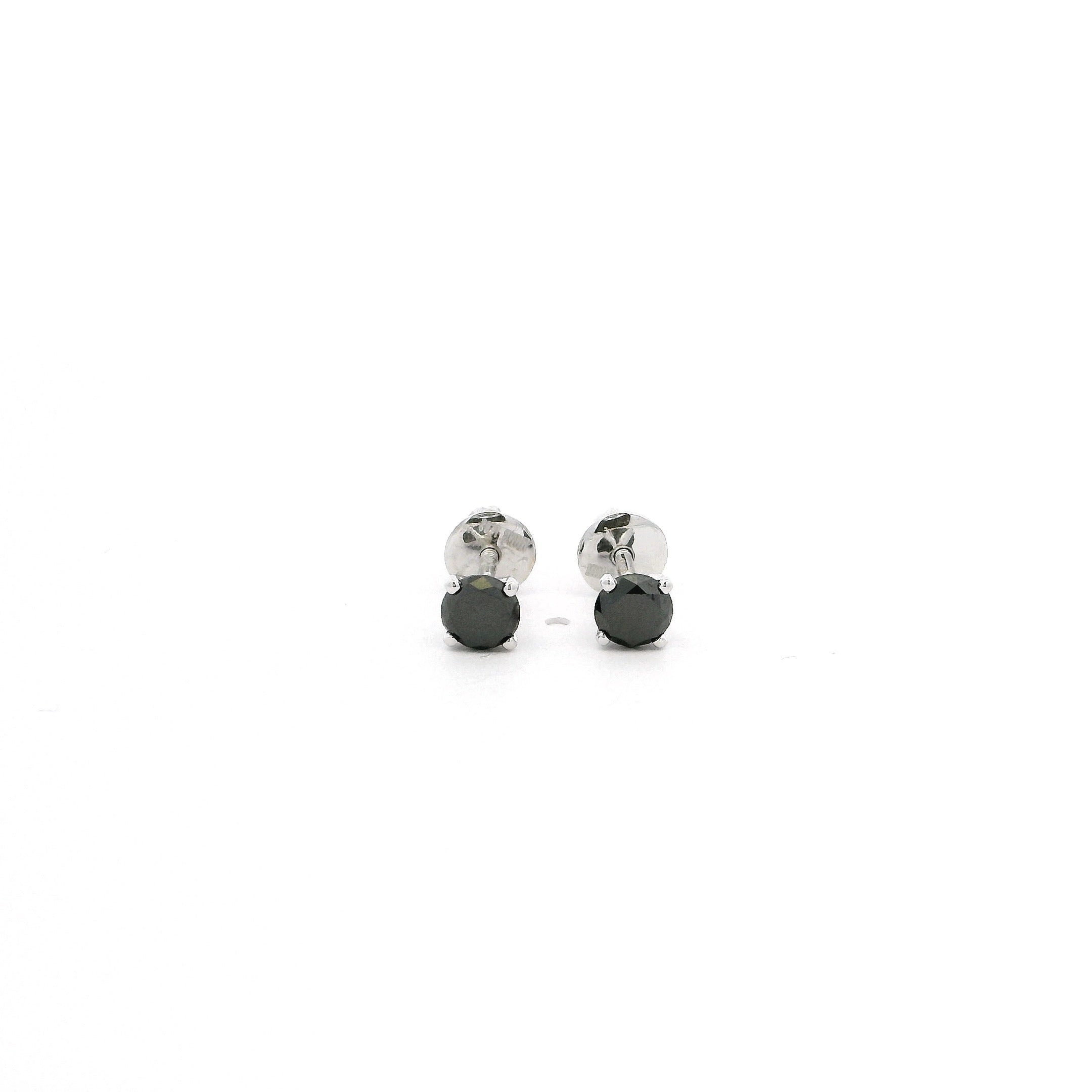 18ct White Gold Black Diamond Studs – Luxury Fine Jewellery Gift