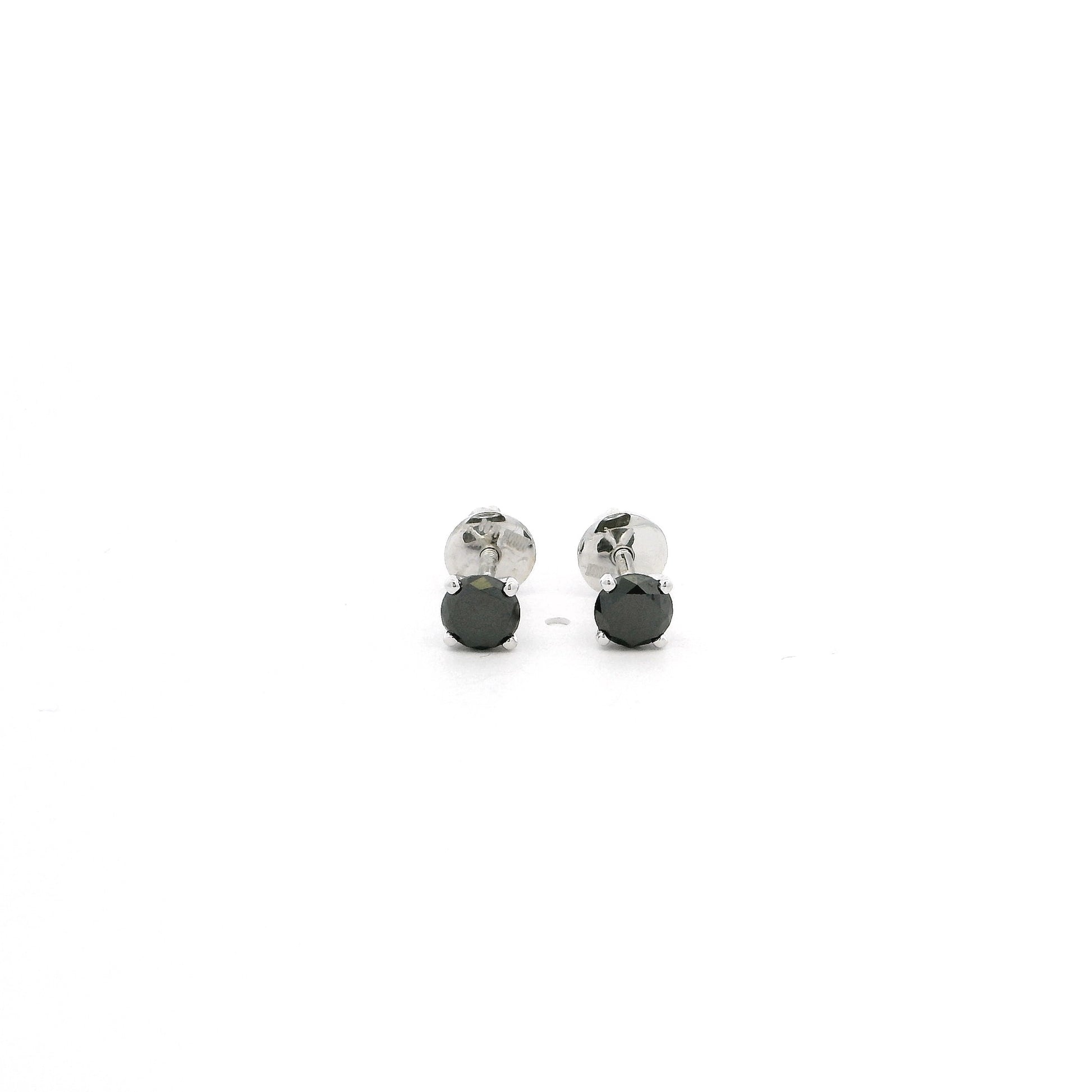 18ct White Gold Black Diamond Studs – Luxury Fine Jewellery Gift