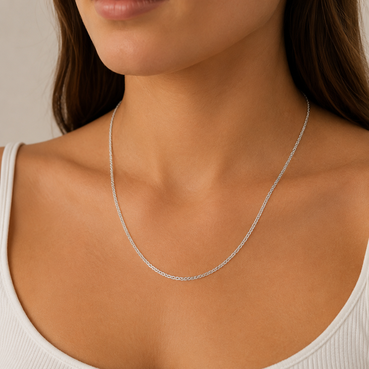 18ct Gold Foxtail Necklace with Elegant Heart Charm and Adjustable Fit
