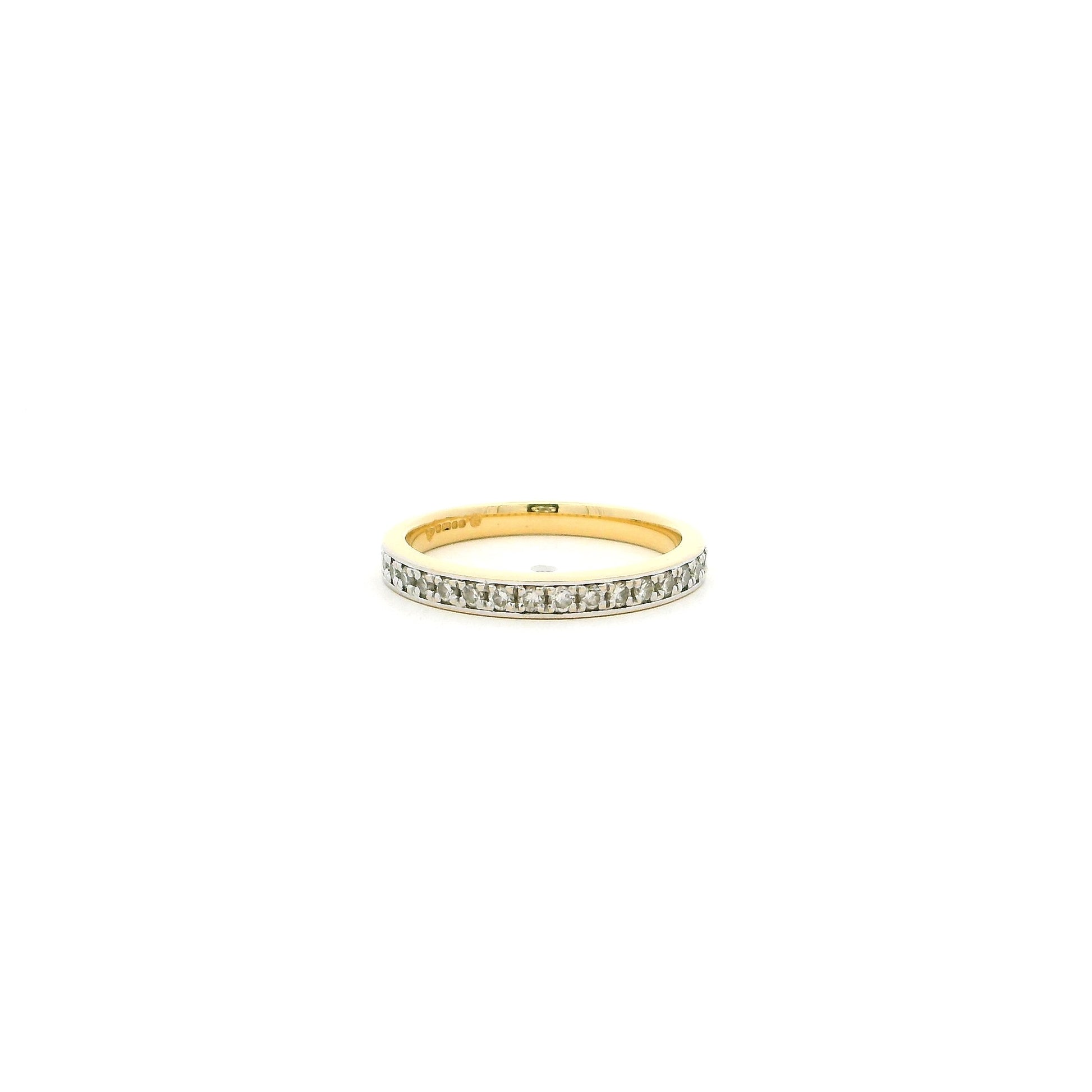 18ct Yellow Gold Diamond Half Eternity Band – Channel Set Round Cut Diamonds