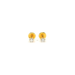 18ct Yellow Gold Diamond Stud Earrings – Simple Round Brilliant Solitaire Earrings