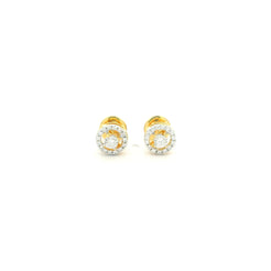 18ct Yellow Gold Round Diamond Stud Earrings  Perfect Gift for Her