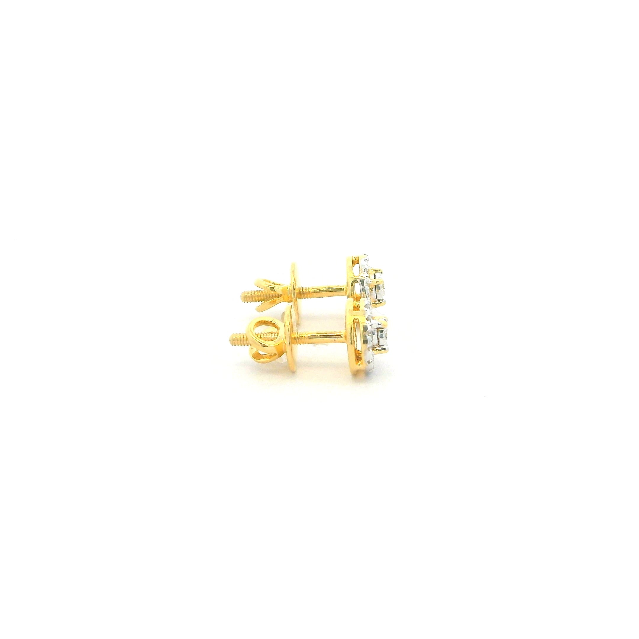 18ct Yellow Gold Round Diamond Stud Earrings  Perfect Gift for Her