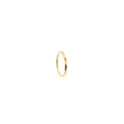 18ct Yellow Gold Seamless Nose Ring with Plain and Faceted Finish – Lightweight Everyday Nose Hoop