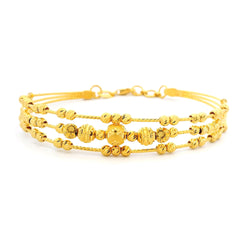 22_Carat_Yellow_Gold_Women_s_Bangle_Three_Row_Design_with_Trigger_Clasp