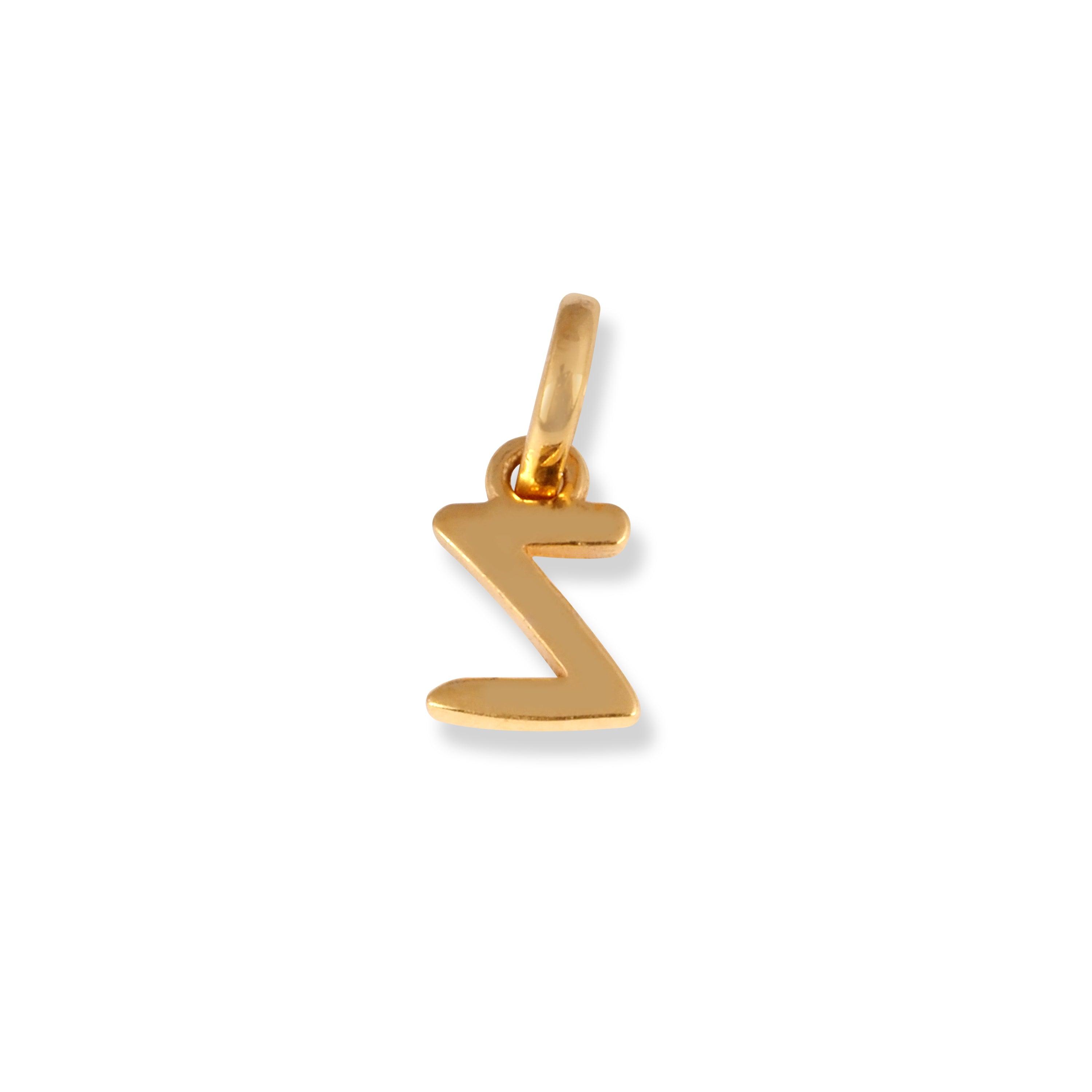 22ct Gold 'Z' Initial Pendant P-7032-Z - Minar Jewellers