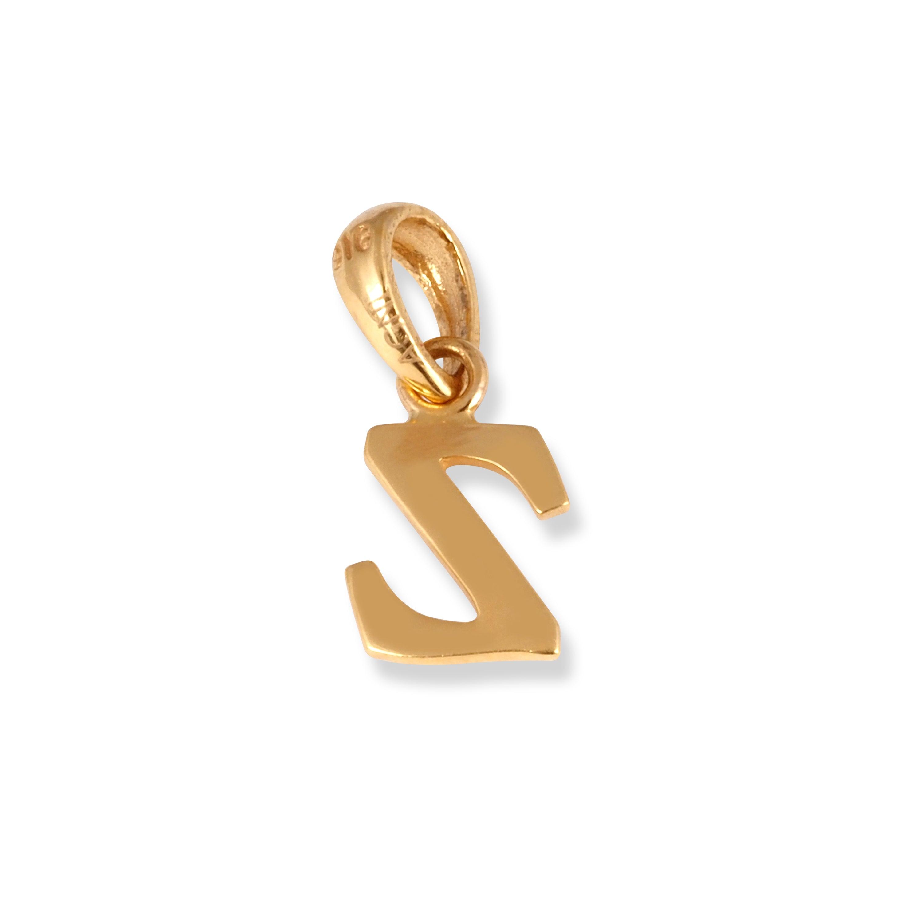 22ct Gold 'Z' Initial Pendant P-7037-Z - Minar Jewellers