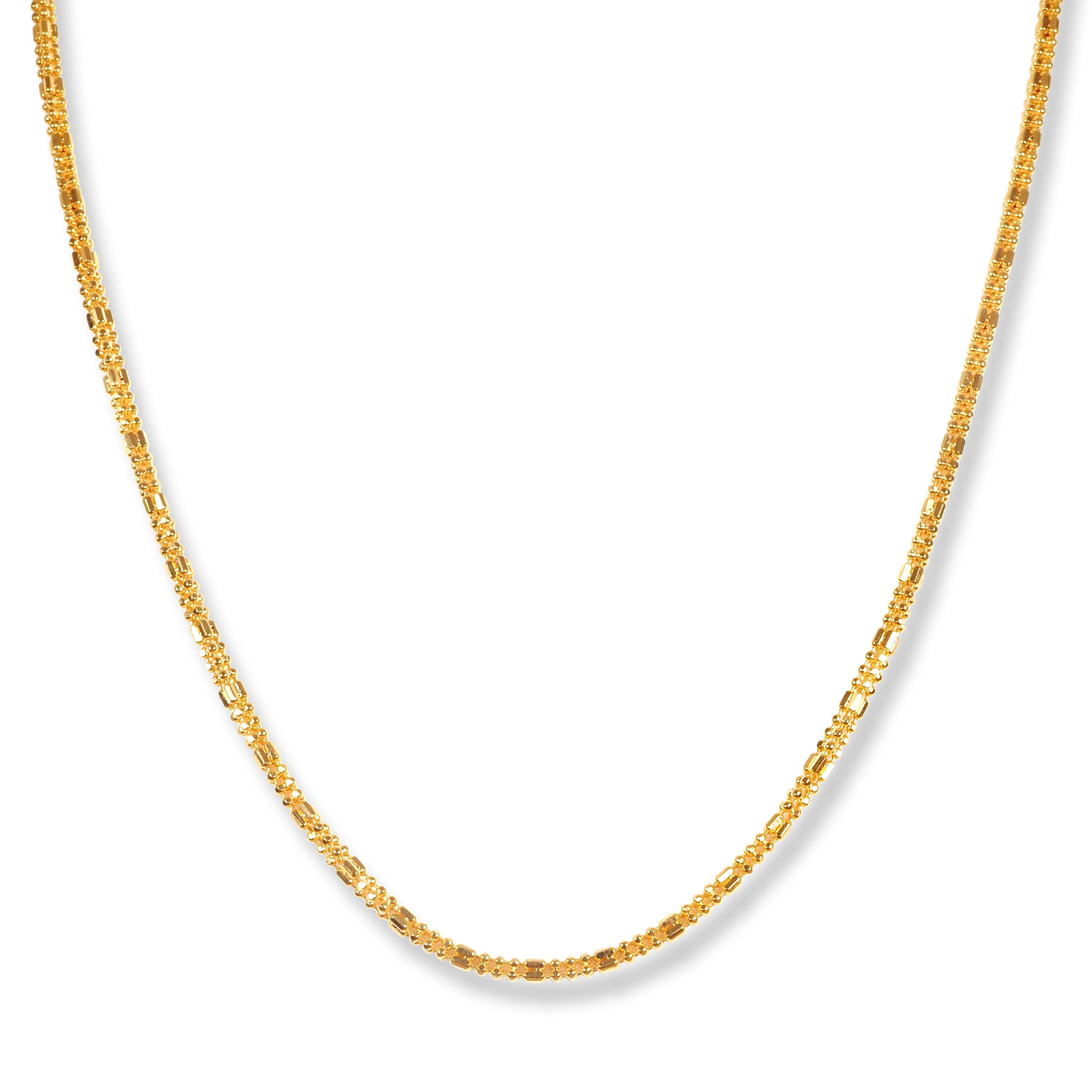 22ct Gold Beaded Interval Chain with S Clasp C-7143 - Minar Jewellers
