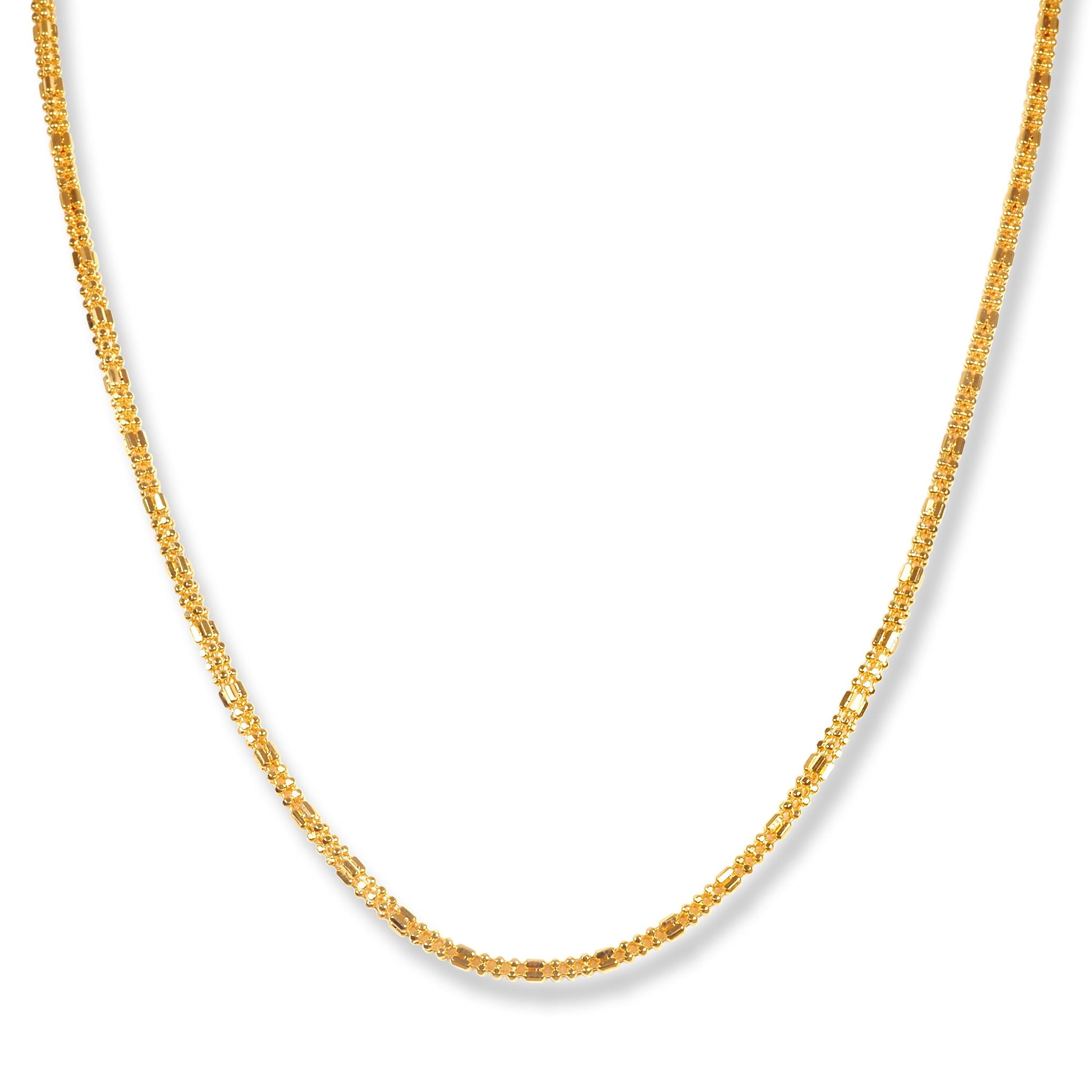 22ct Gold Beaded Interval Chain with S Clasp C-7143