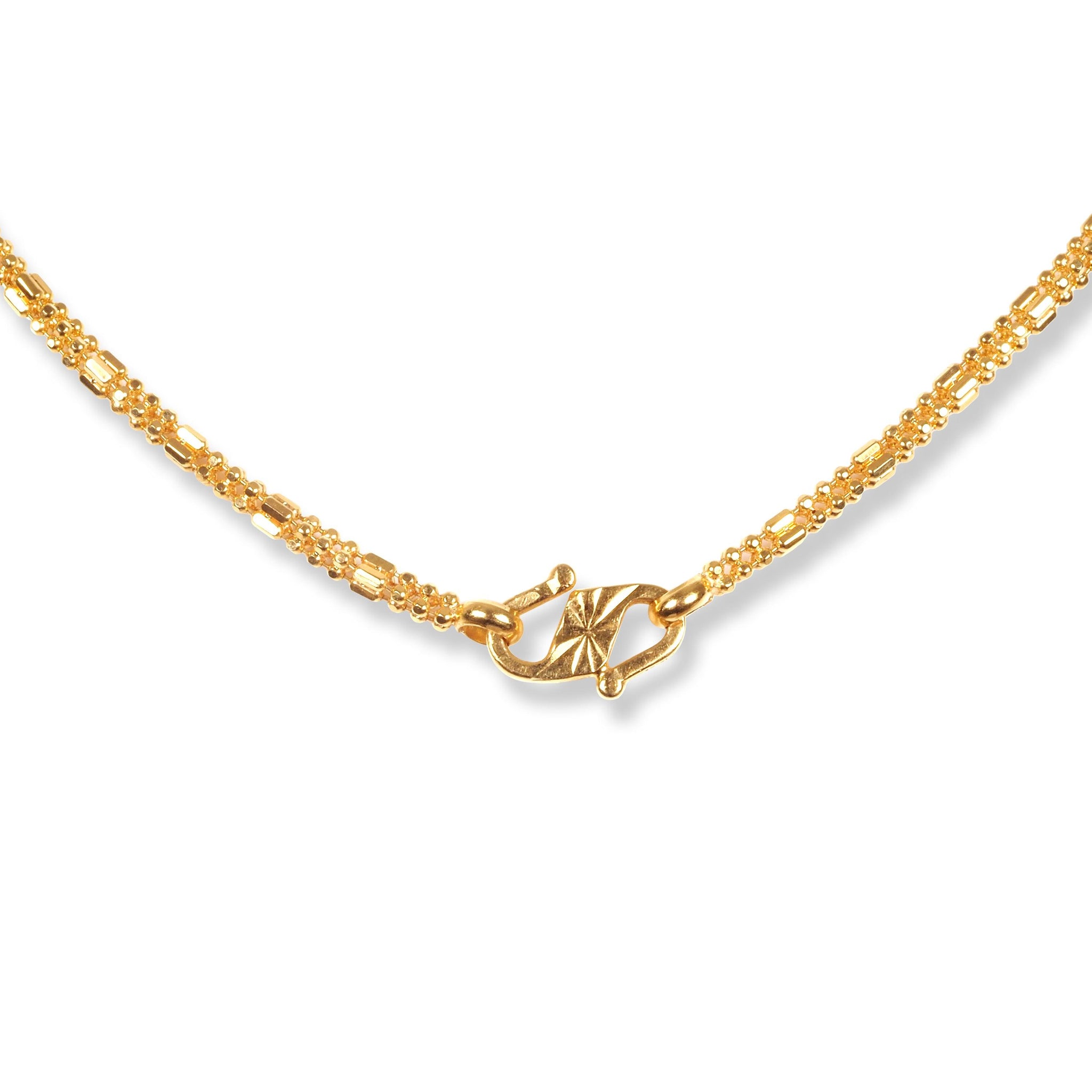 22ct Gold Beaded Interval Chain with S Clasp C-7143