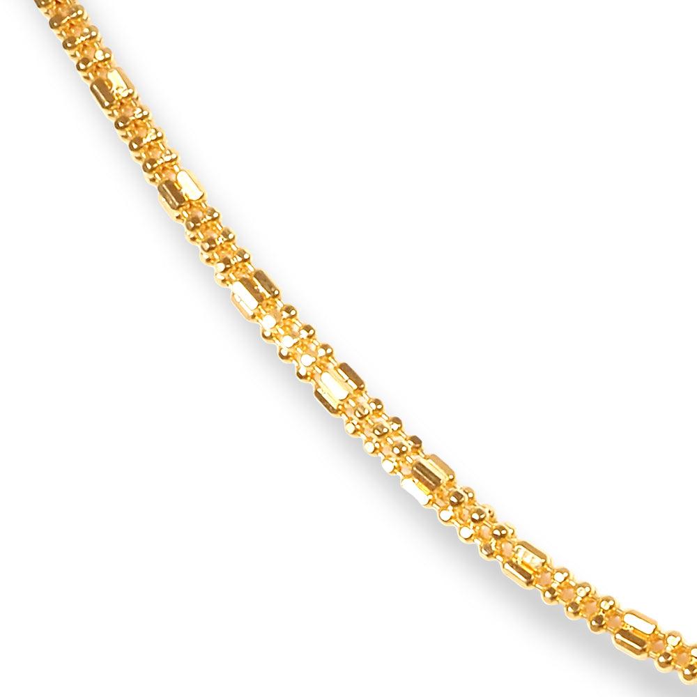 22ct Gold Beaded Interval Chain with S Clasp C-7143 - Minar Jewellers