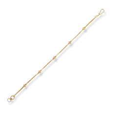 22ct Gold Box Chain Bracelet With Diamond Cut Beads and Hook Clasp LBR-7161 - Minar Jewellers