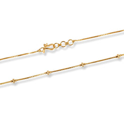 22ct Gold Box Chain With Diamond Cut Beads and Hook Clasp C-7148 - Minar Jewellers