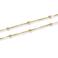 22ct Gold Box Chain With Diamond Cut Beads and Hook Clasp C-7148 - Minar Jewellers