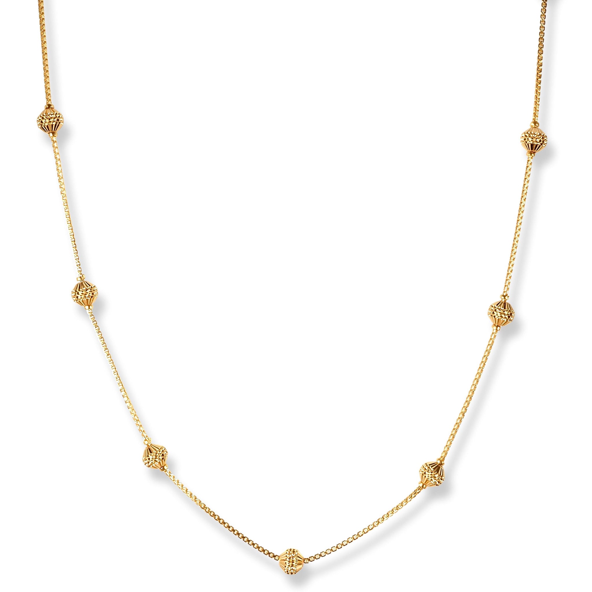 22ct Gold Chain With Diamond Cut Beads and Lobster Clasp C-7146