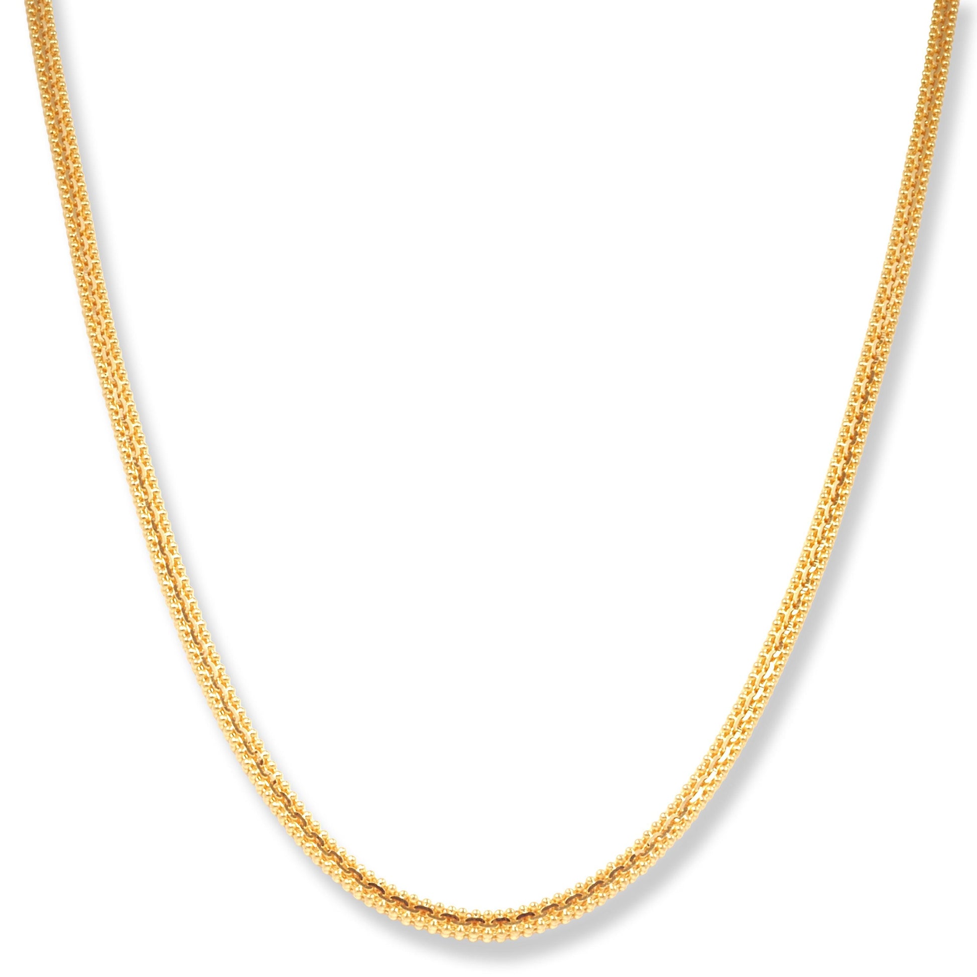 22ct Gold Double Sided Beaded Chain with Lobster Clasp C-1735 - Minar Jewellers