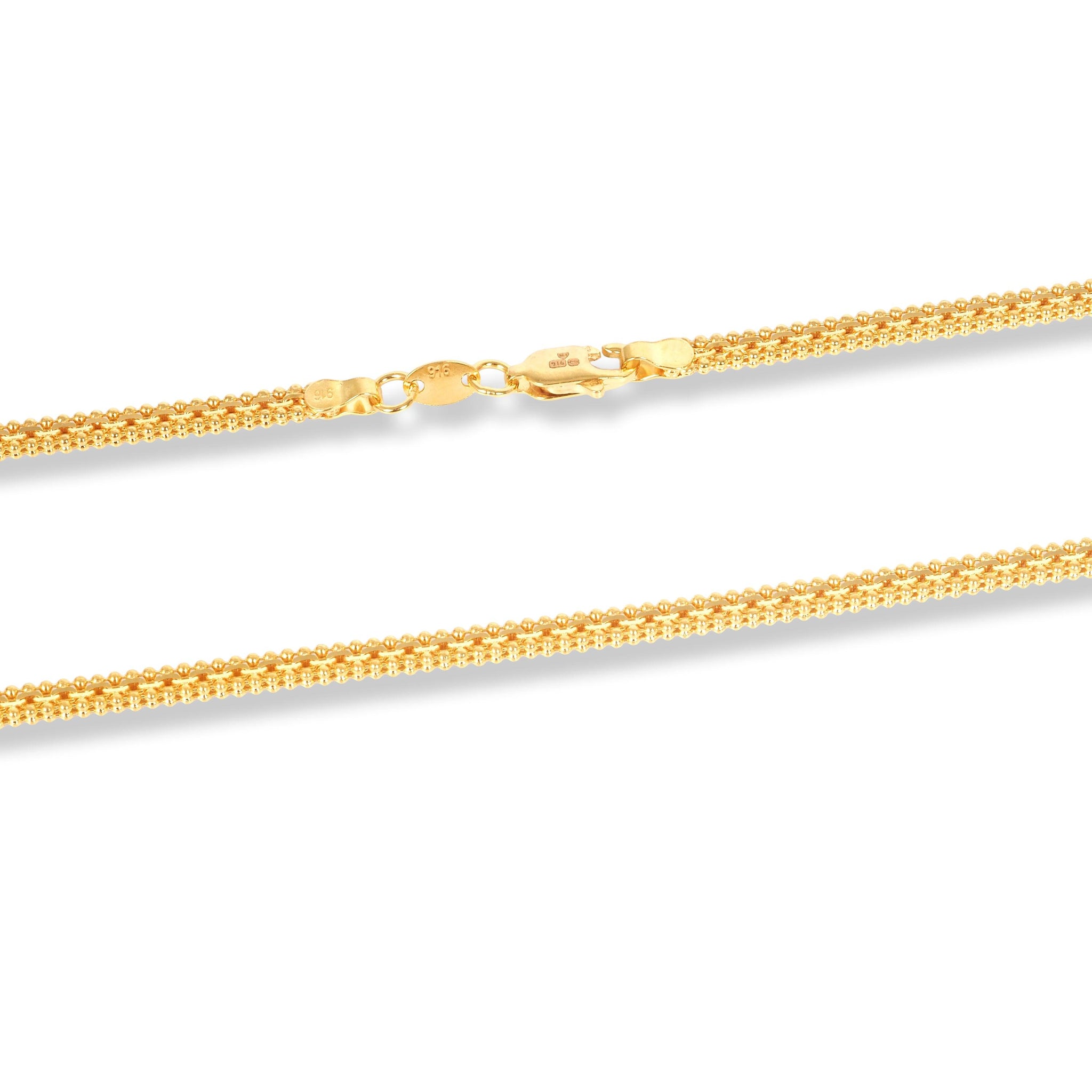 22ct Gold Double Sided Beaded Chain with Lobster Clasp C-1735