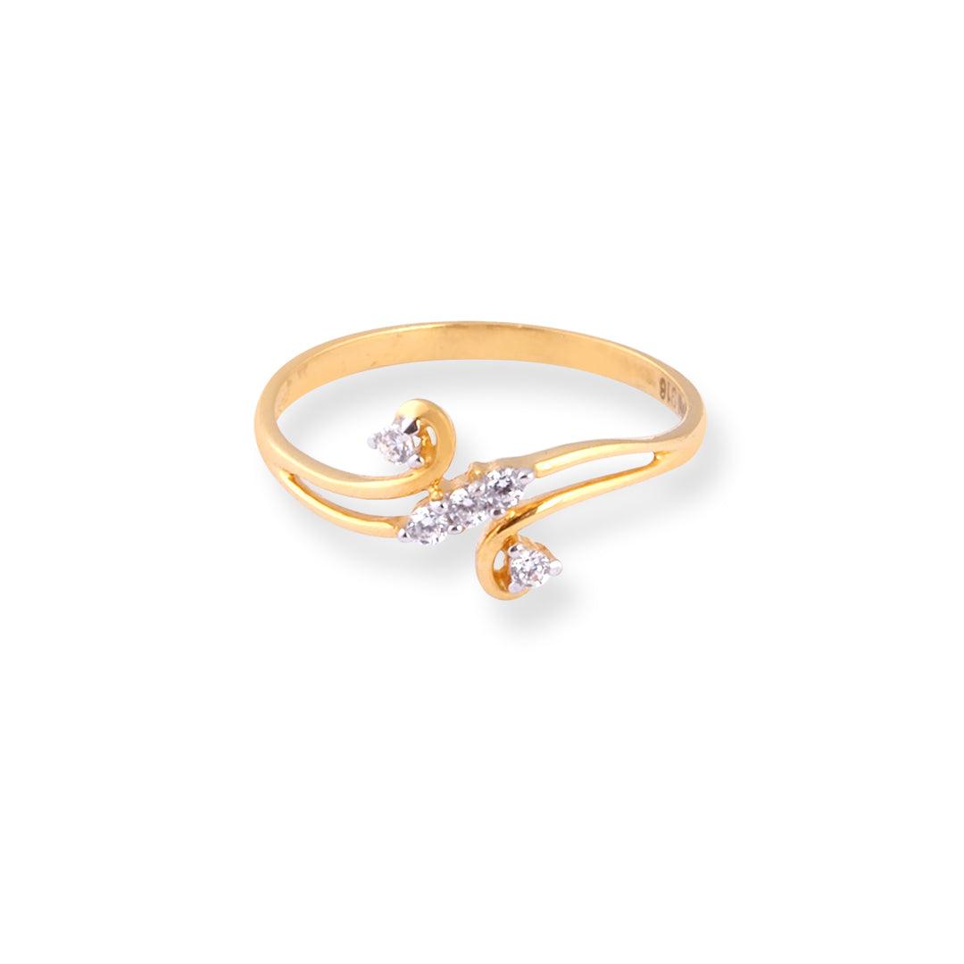 22ct Gold Swarovski Zirconia Dress Ring LR14004 - Minar Jewellers