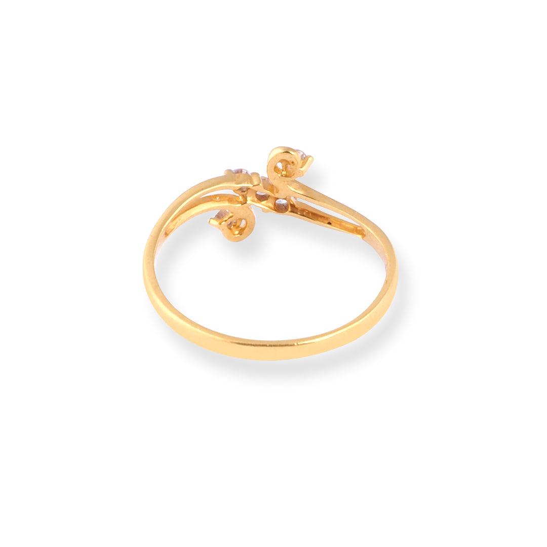 22ct Gold Swarovski Zirconia Dress Ring LR14004 - Minar Jewellers