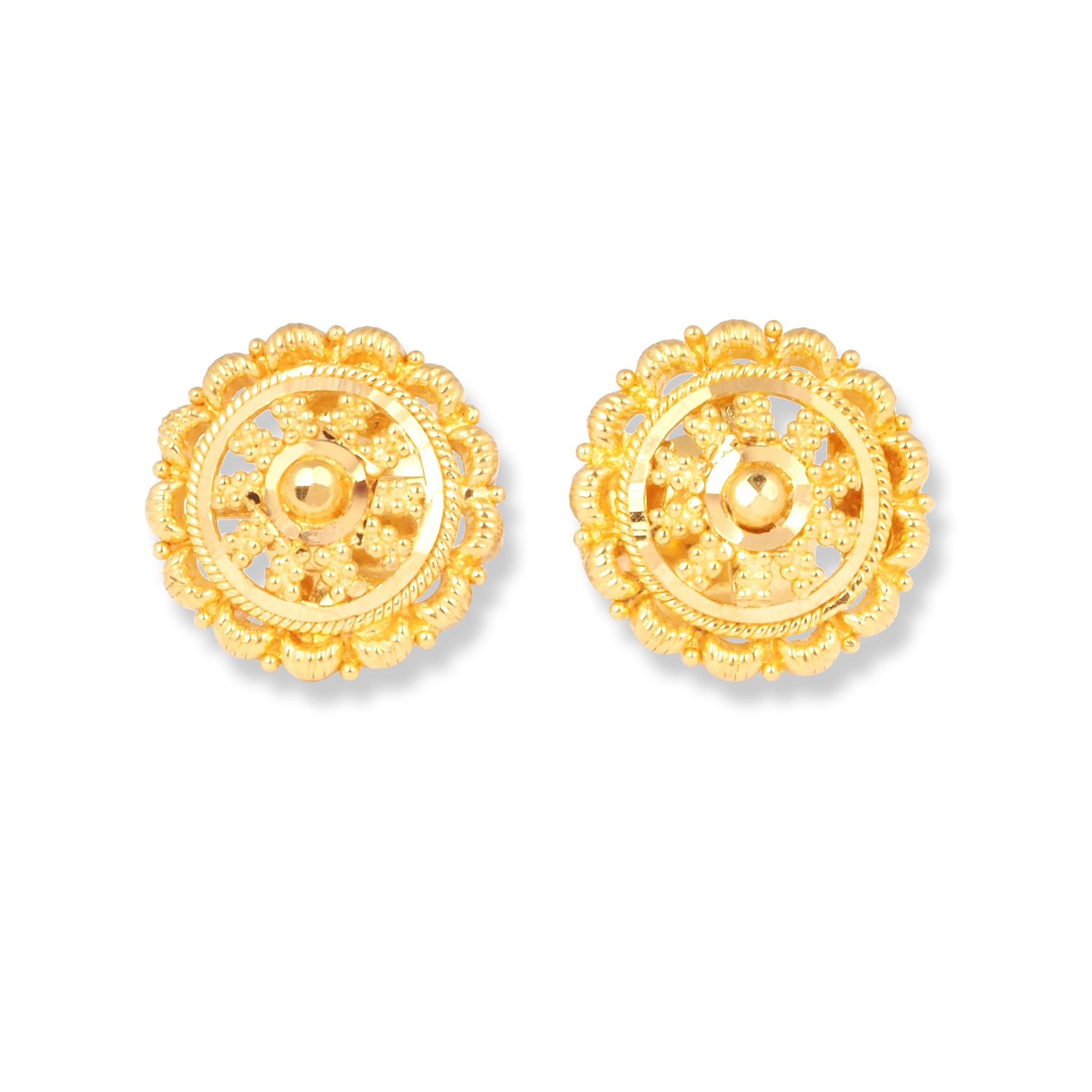 22ct Gold Earrings with Filigree Design (3.5g) E-7886