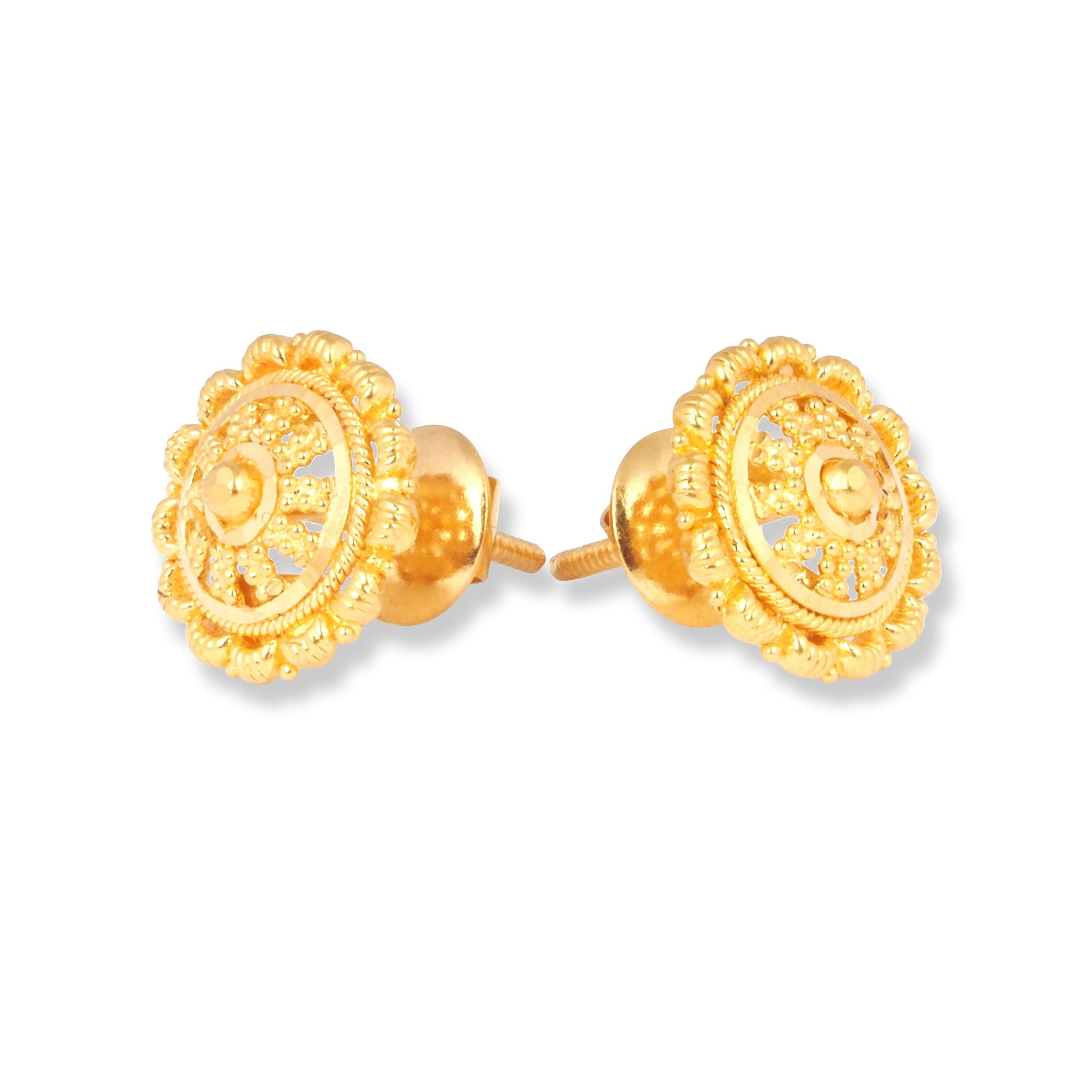 22ct Gold Earrings with Filigree Design (3.5g) E-7886