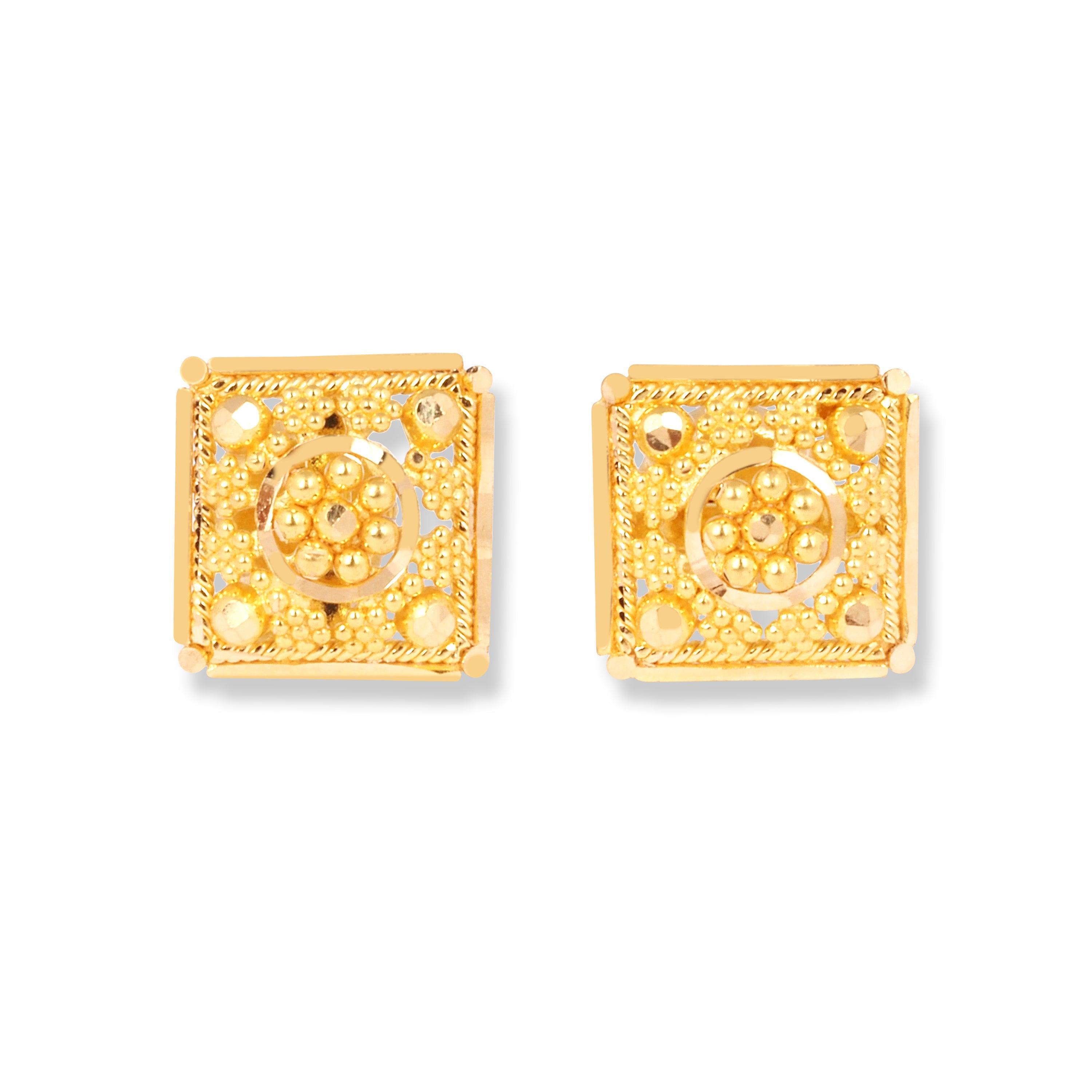 22ct Gold Earrings with Filigree Design (4.3g) E-7881 - Minar Jewellers