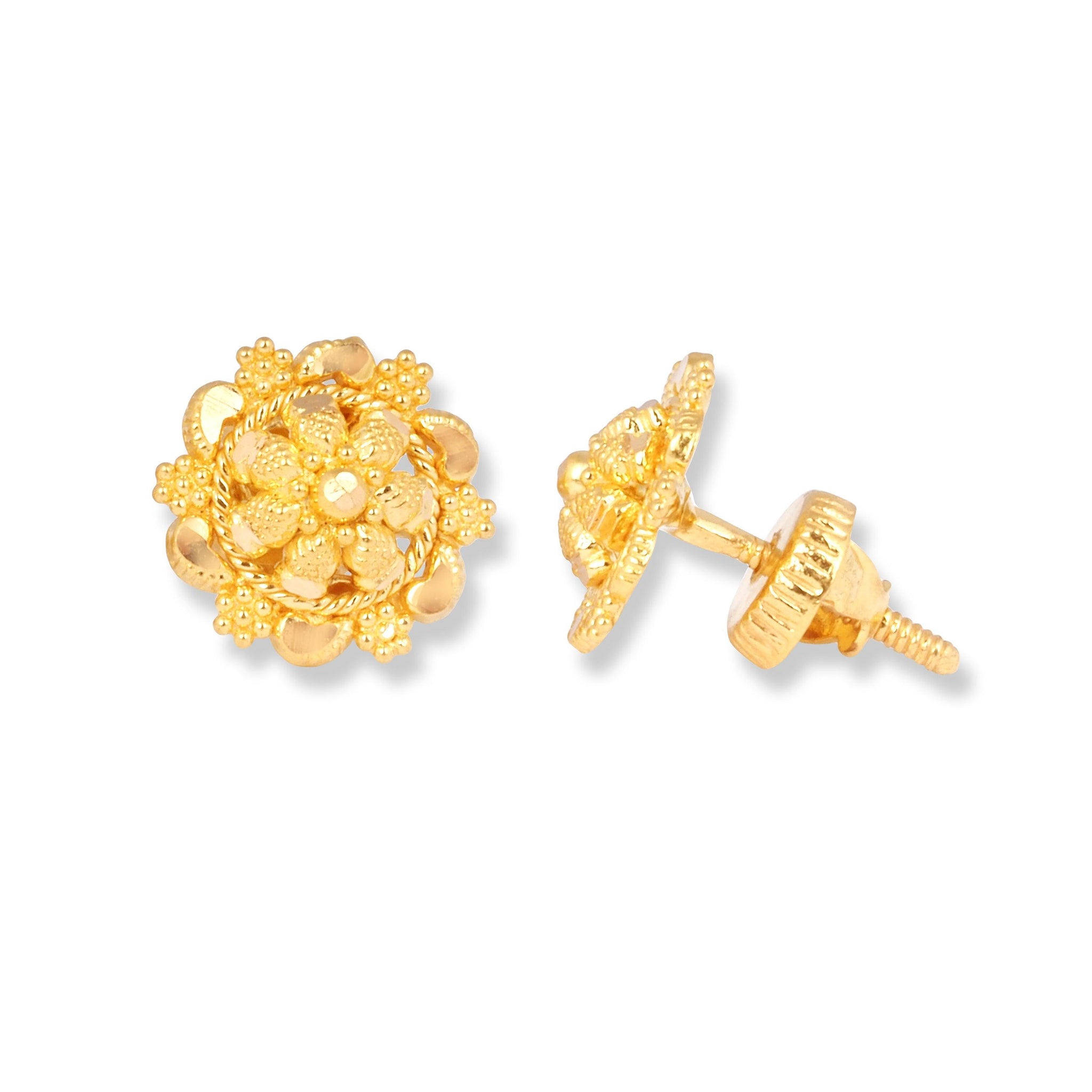 22ct Gold Earrings with Filigree Design (3.5g) E-7887