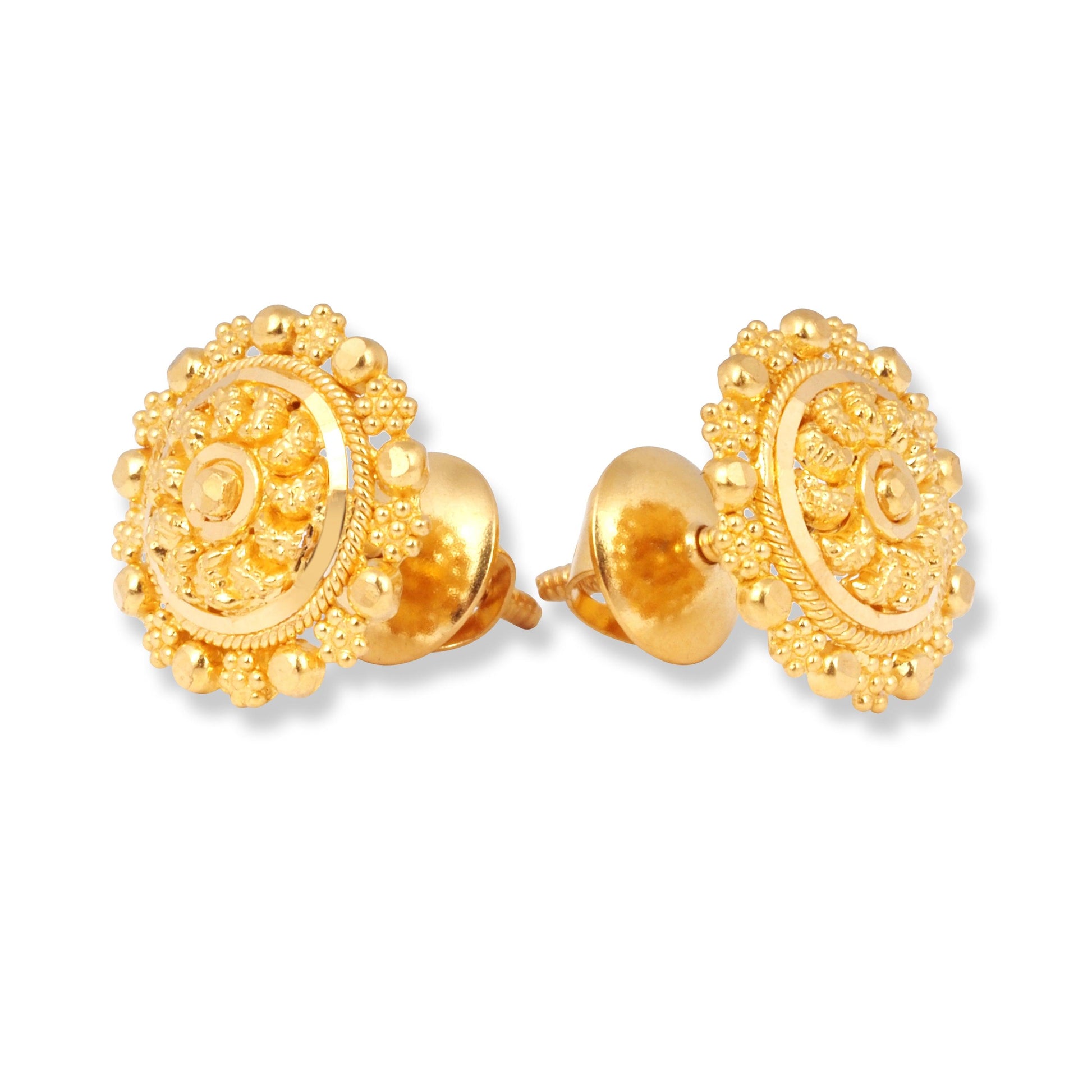 22ct Gold Earrings with Filigree Design (3.4g) E-7885 - Minar Jewellers