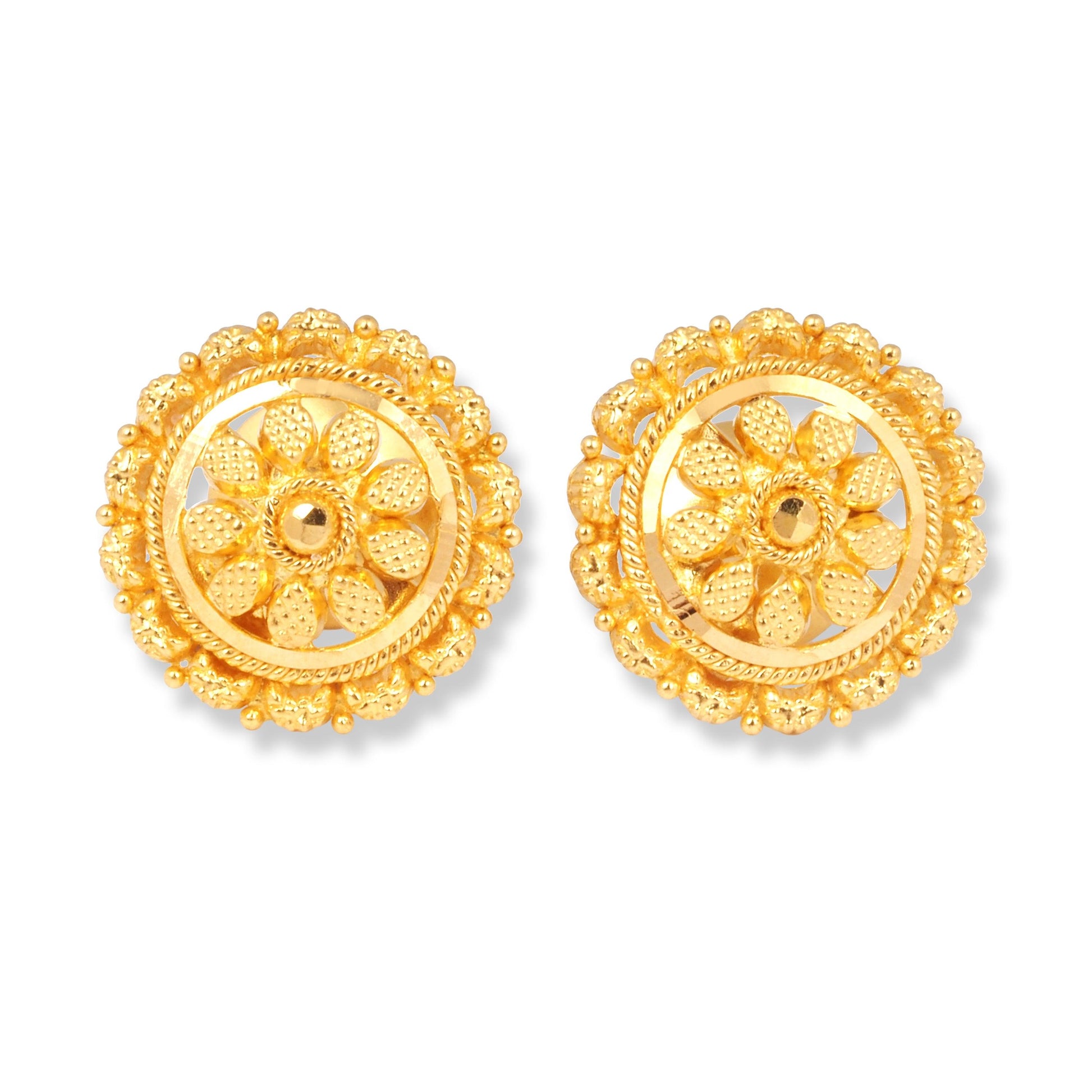 22ct Gold Earrings with Filigree Design (3.7g) E-7883 - Minar Jewellers
