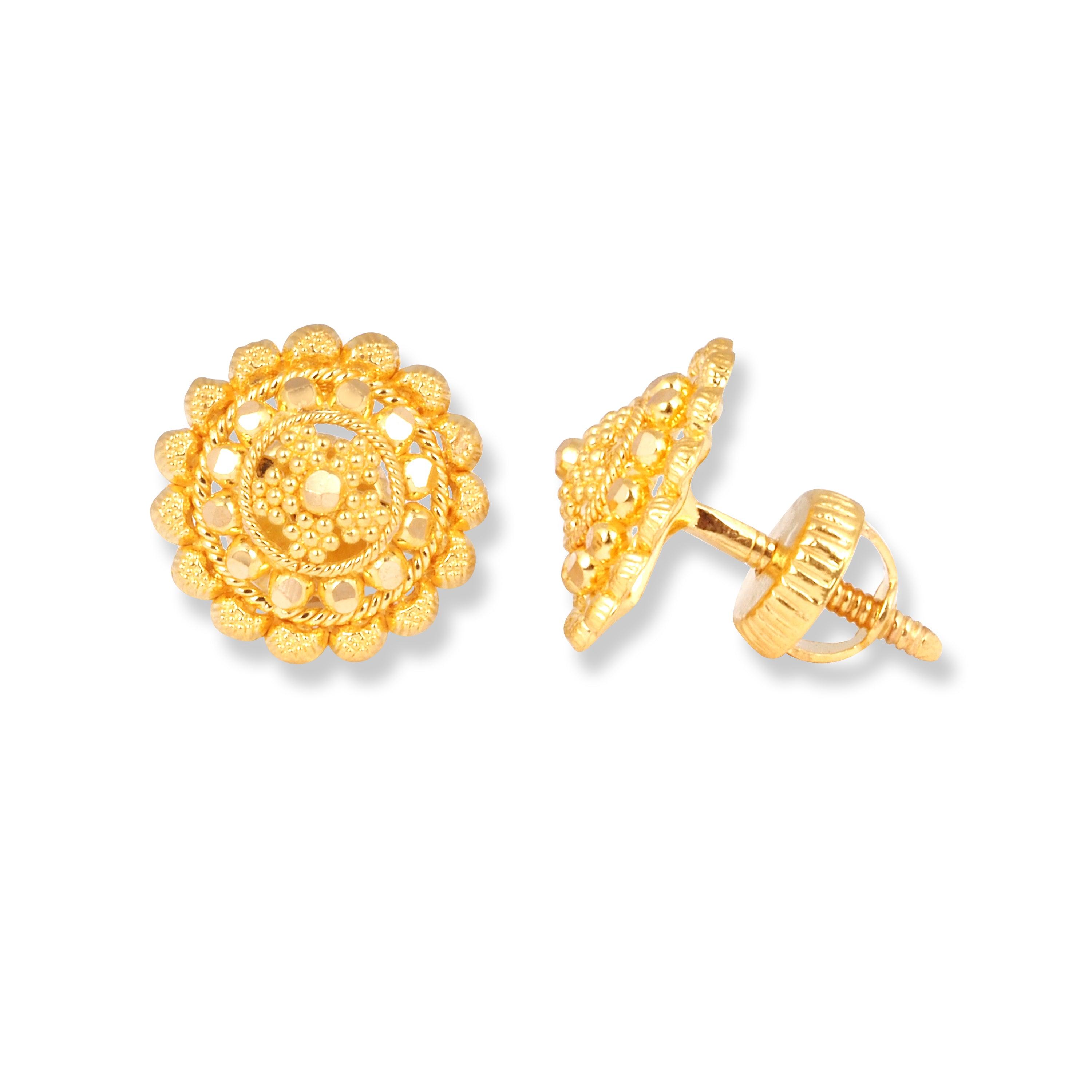 22ct Gold Earrings with Filigree Design (4.1g) E-7884 - Minar Jewellers