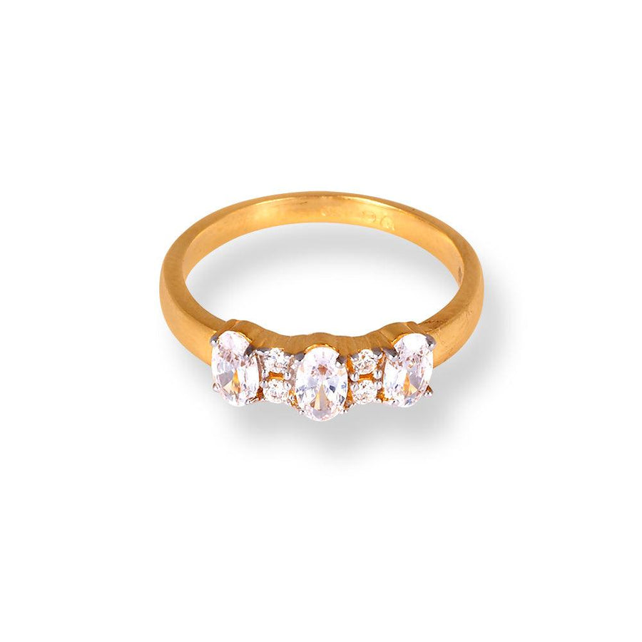 22ct Gold Engagement Ring with Swarovski Zirconia Stones LR-6617