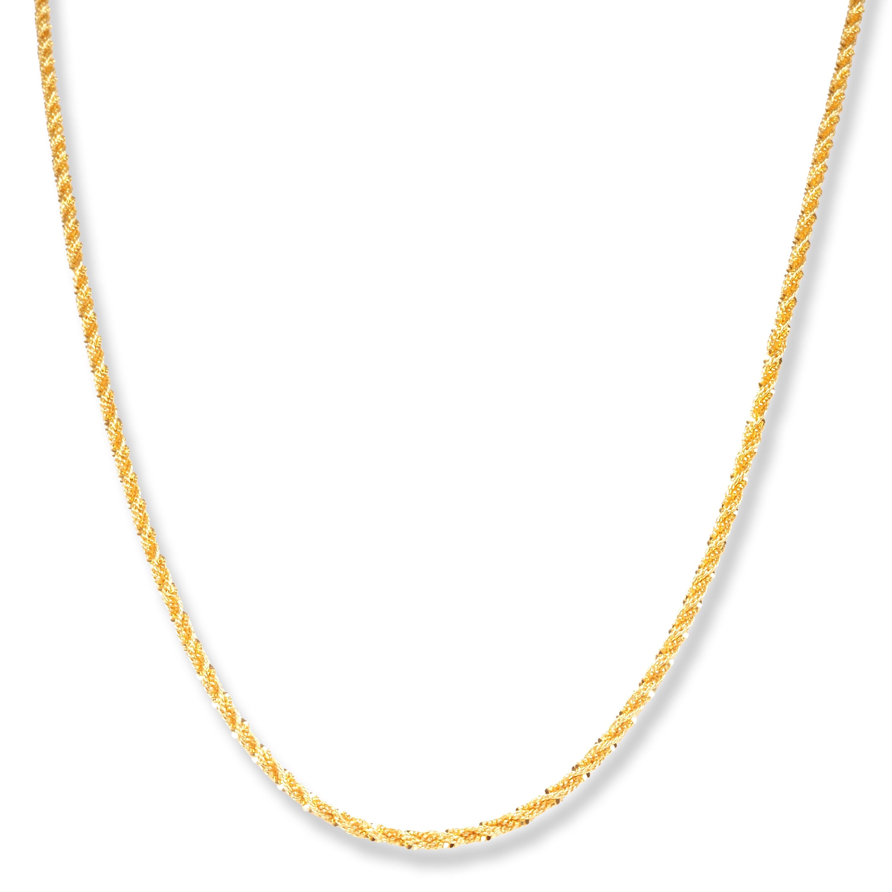22ct Gold Fancy Rope Chain with Lobster Clasp C-4747 - Minar Jewellers