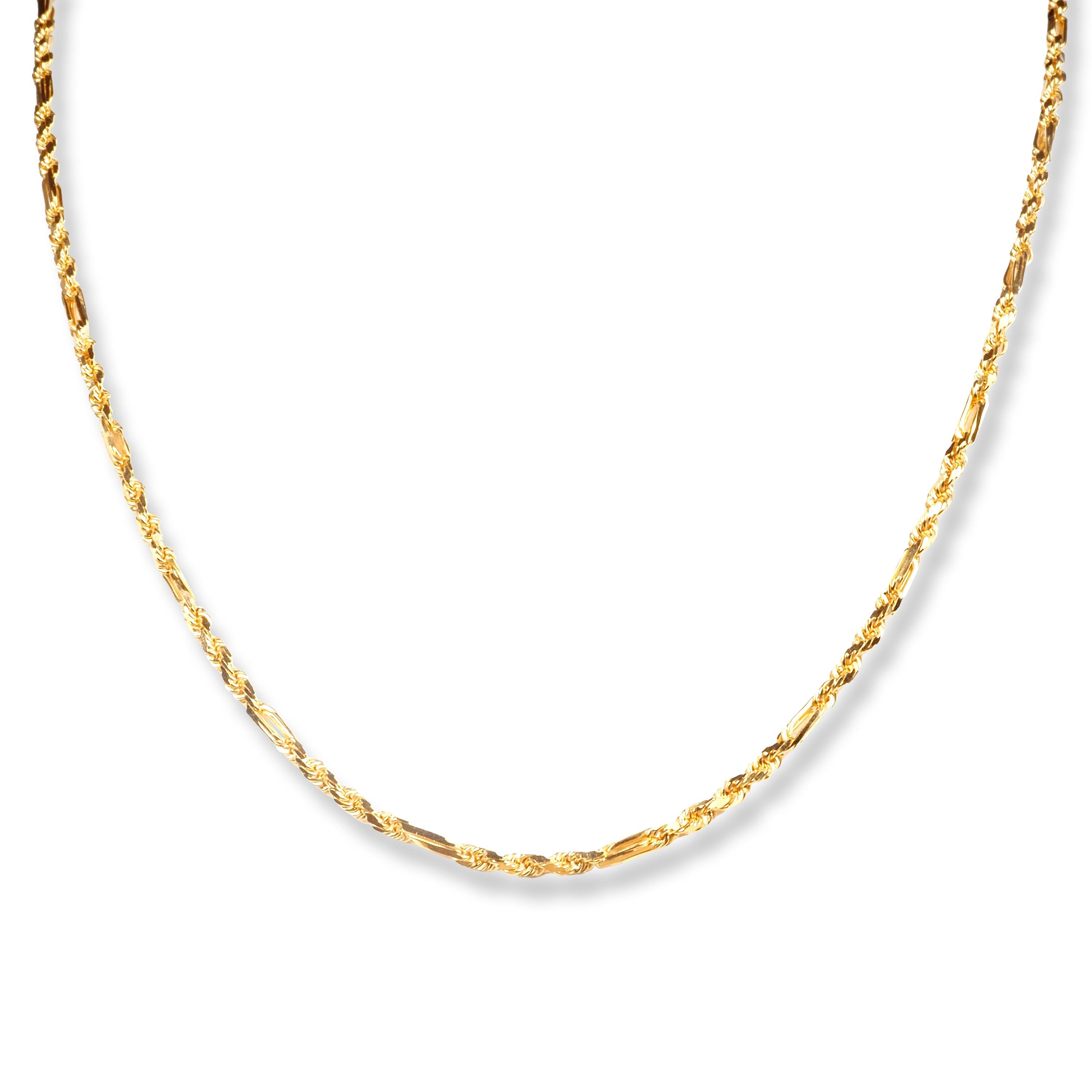 22ct Gold Fancy Rope Chain with Lobster Clasp C-7139 - Minar Jewellers