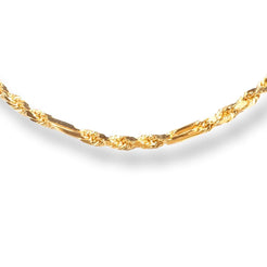 22ct Gold Fancy Rope Chain with Lobster Clasp C-7139 - Minar Jewellers