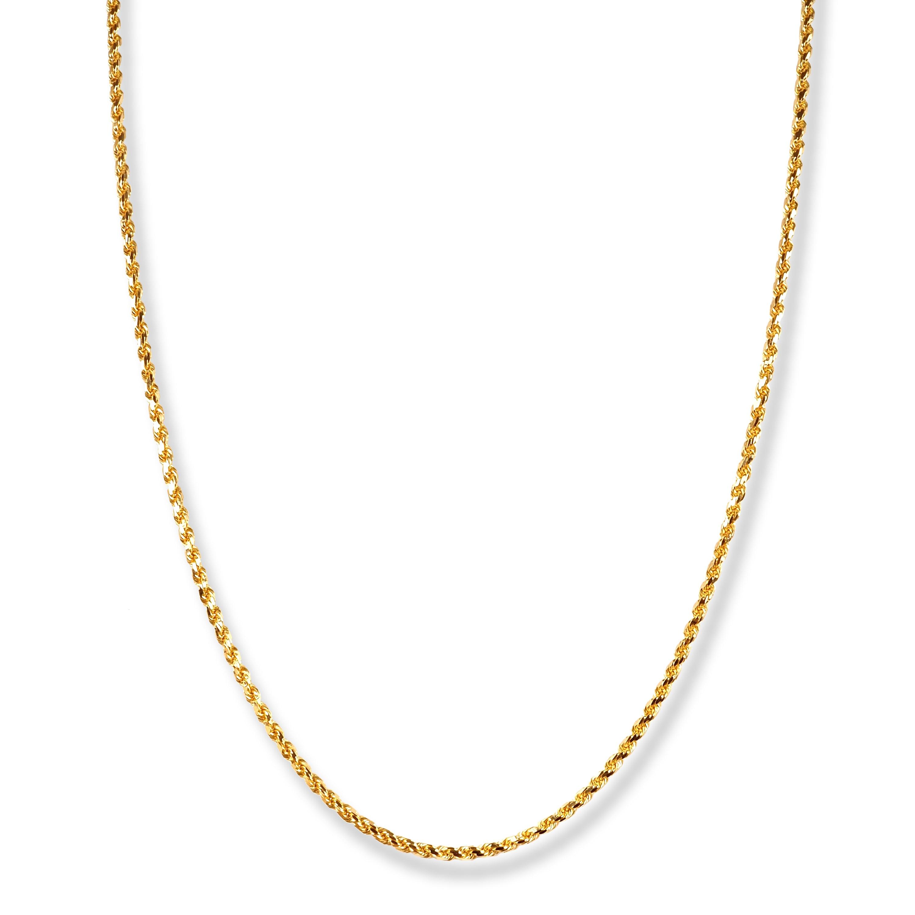 22ct Gold Filed Solid Rope Chain with Lobster Clasp C-1216 - Minar Jewellers