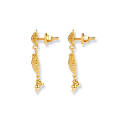 22ct Gold Filigree Design Set with Drop Ghughri Charms NE-8145 - Minar Jewellers