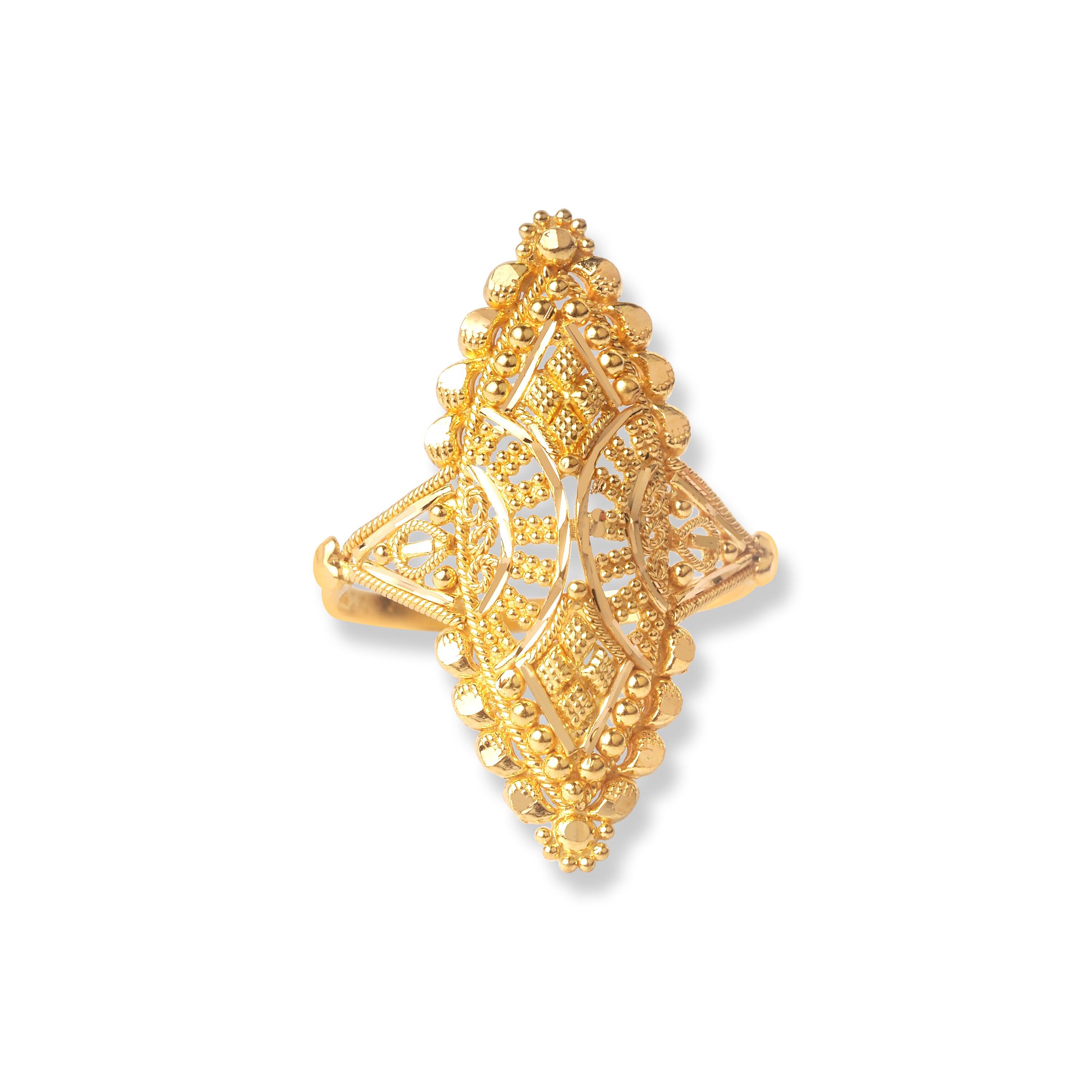 22ct Gold Filigree Ring (3.4g) LR-6566 - Minar Jewellers