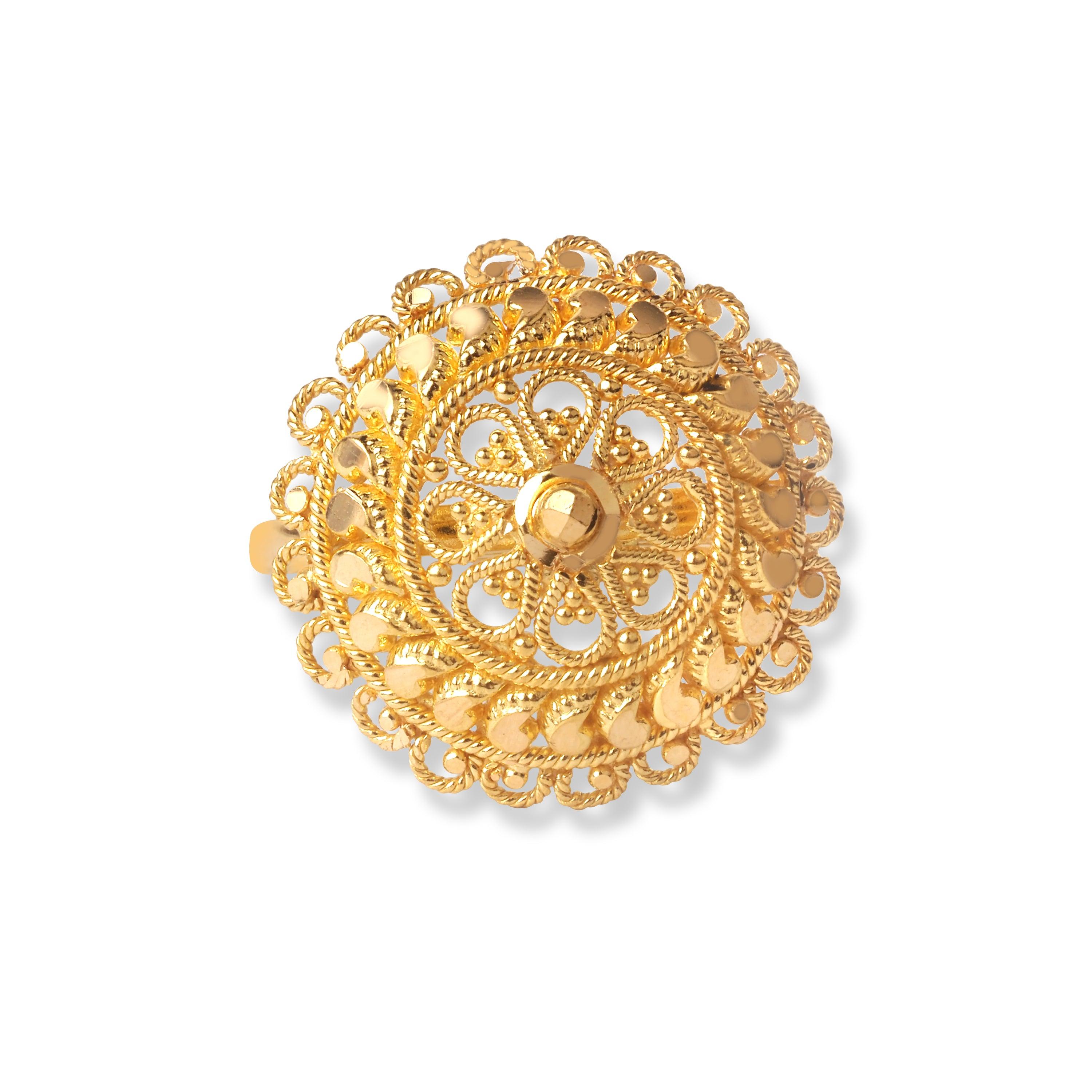 22ct Gold Filigree Ring (3.7g) LR-6570 - Minar Jewellers