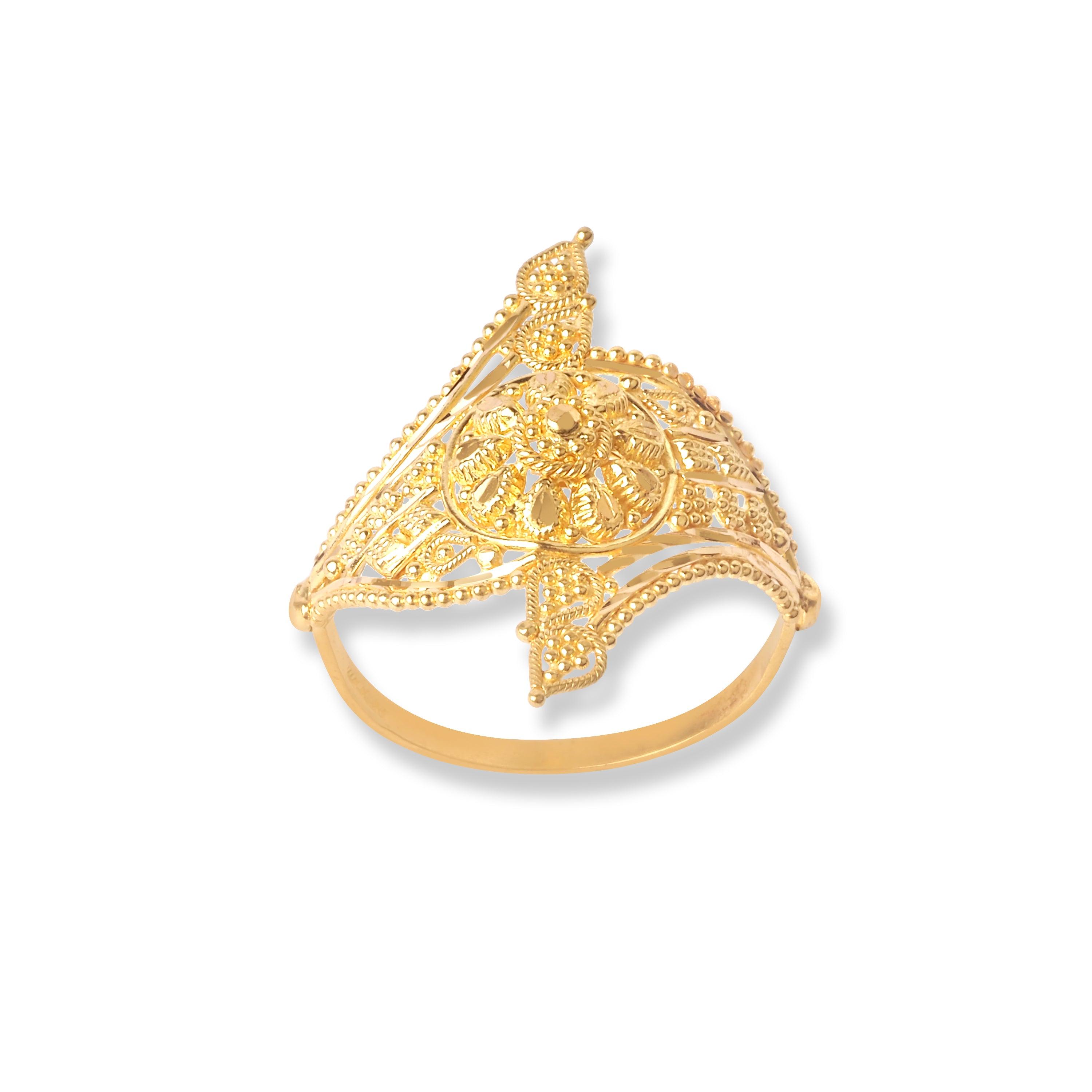 22ct Gold Filigree Ring (3.1g) LR-6567 - Minar Jewellers