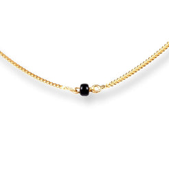22ct Gold Foxtail Chain with Single Black Beads at Intervals with Lobster Clasp C-7144 - Minar Jewellers