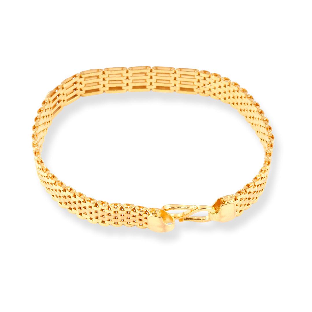 22ct Gold Gents Bracelet with S Clasp GBR-8331 - Minar Jewellers