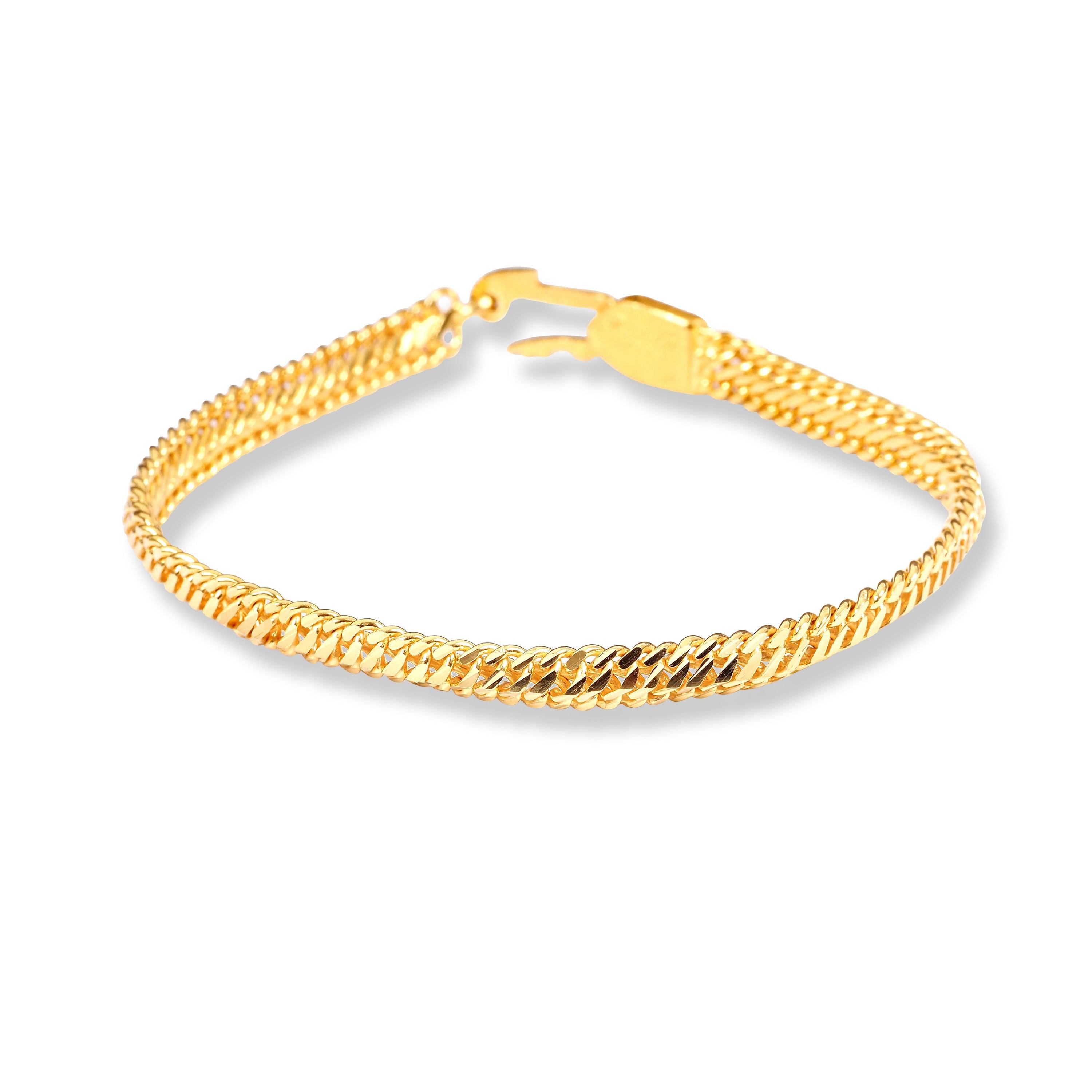 22ct Gold Gents Bracelet with U Push Clasp GBR-8325 - Minar Jewellers