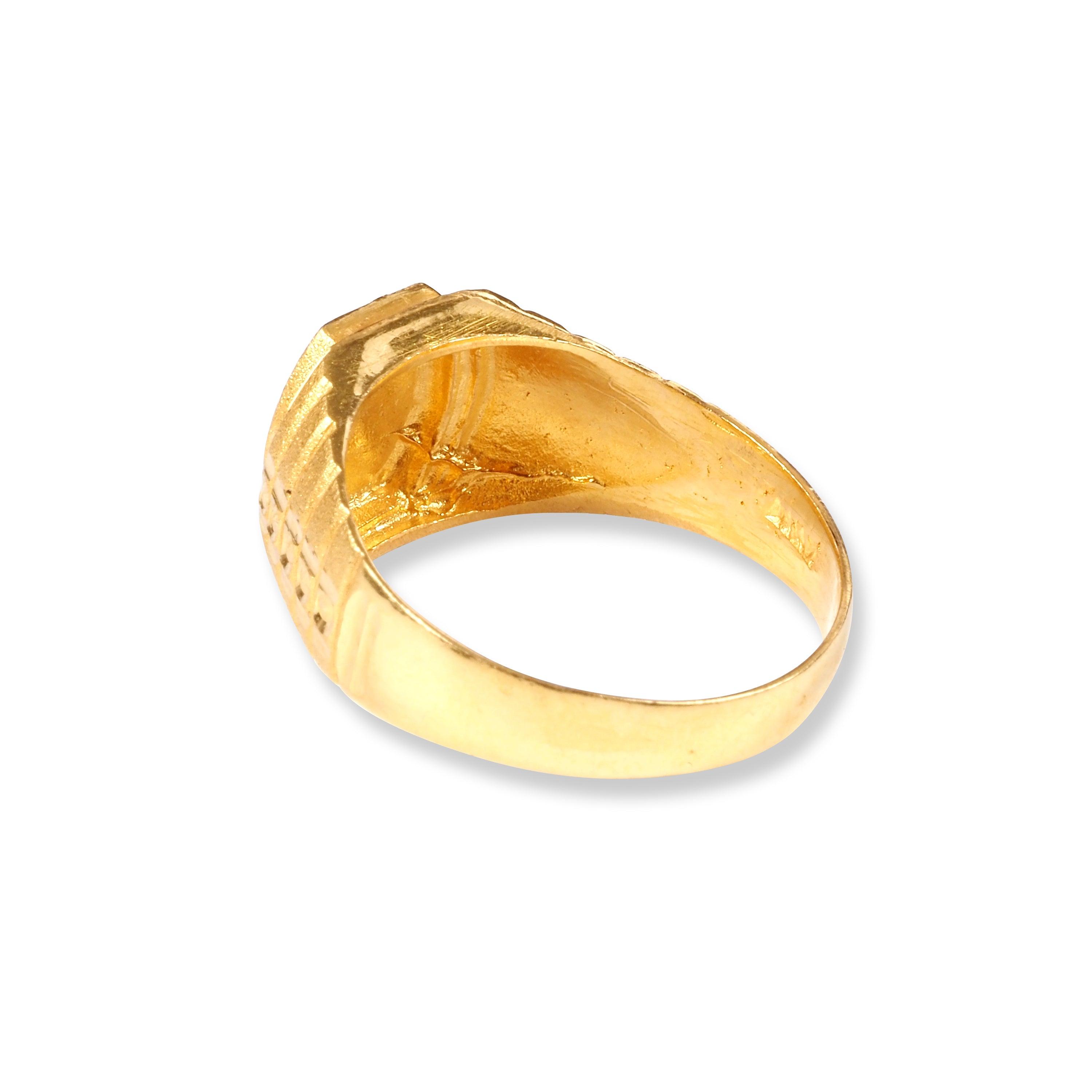 22ct Gold Gents Signet Ring GBR-8320 - Minar Jewellers