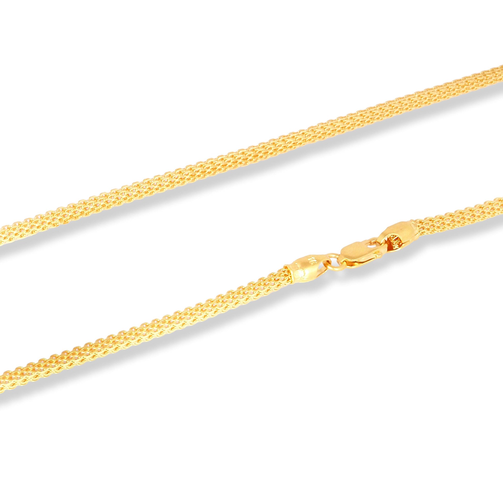 22ct Gold Hollow Milan Chain with Lobster Clasp C-7136 - Minar Jewellers