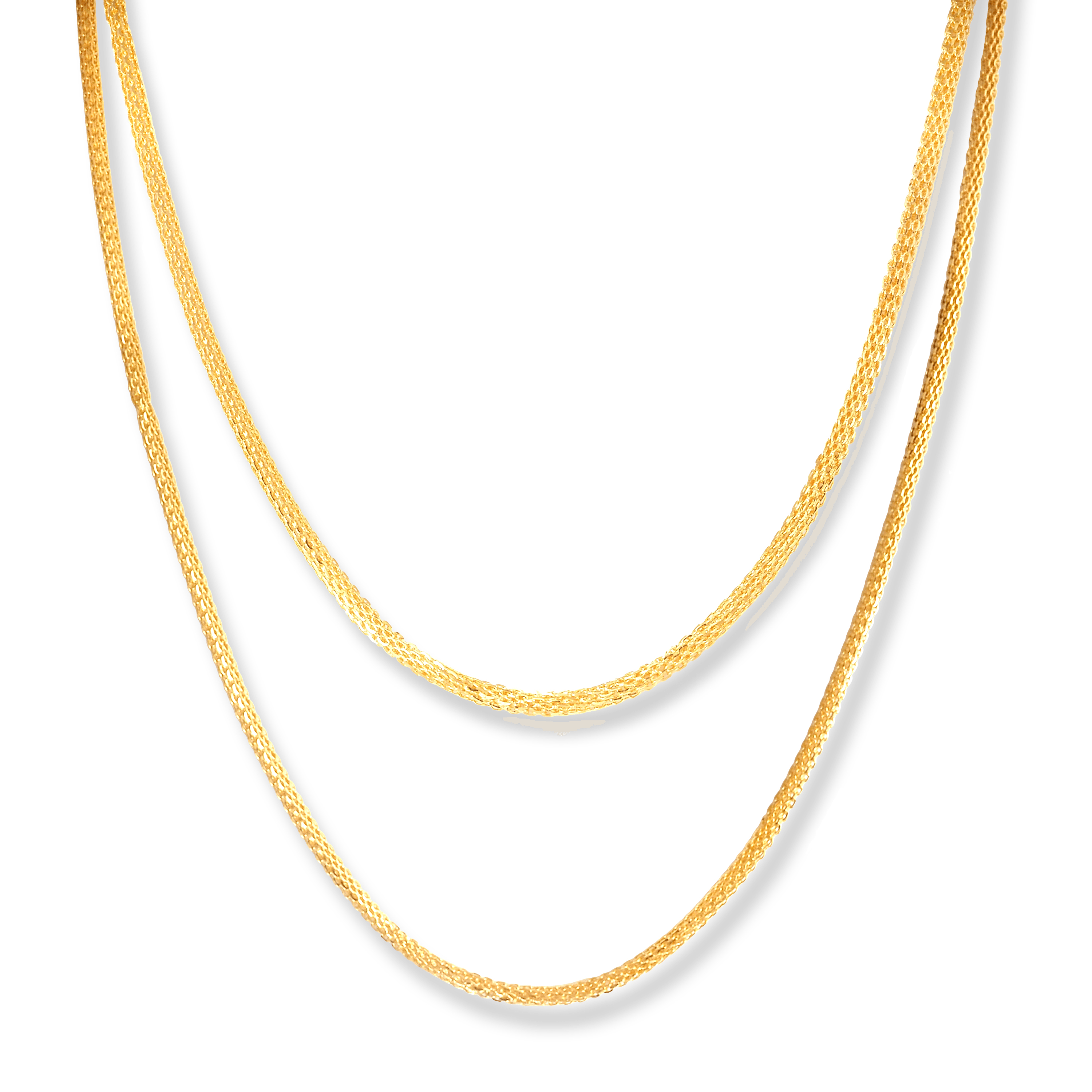 22ct Gold Hollow Milan Chain with Lobster Clasp C-7136 - Minar Jewellers