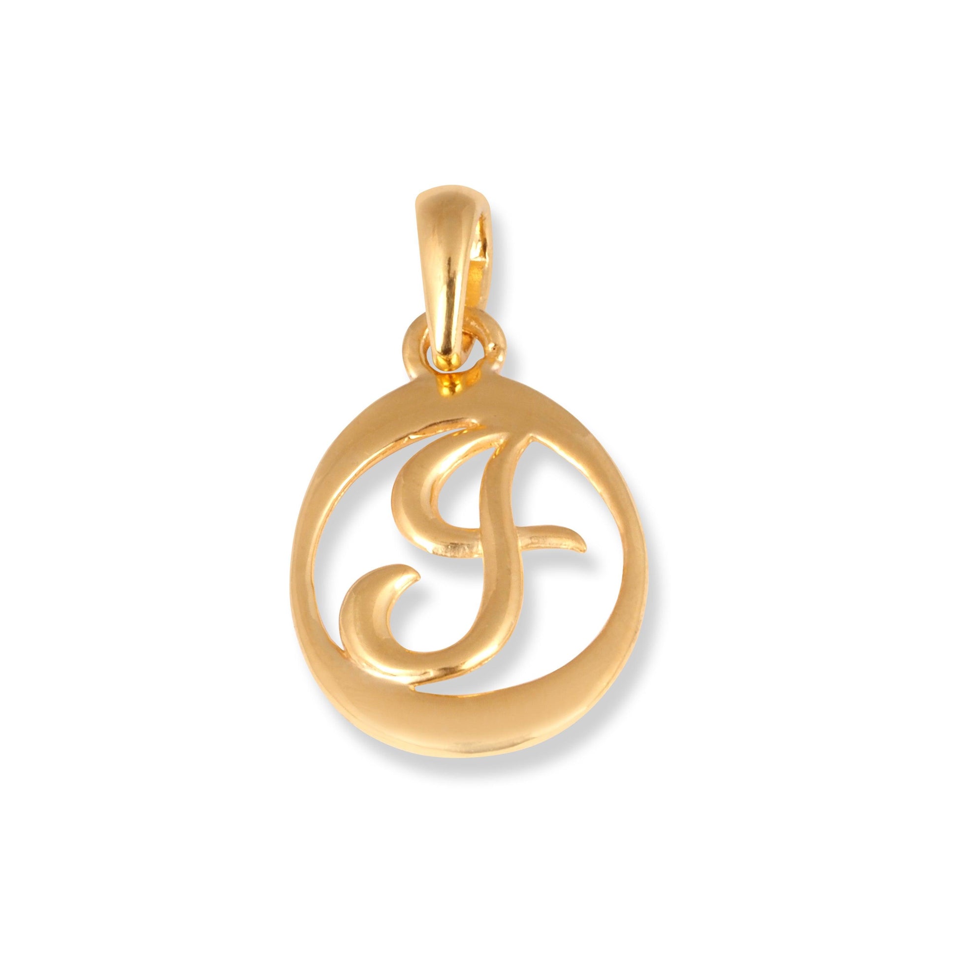 22ct Gold Initial 'J' Pendant P-7050-J - Minar Jewellers