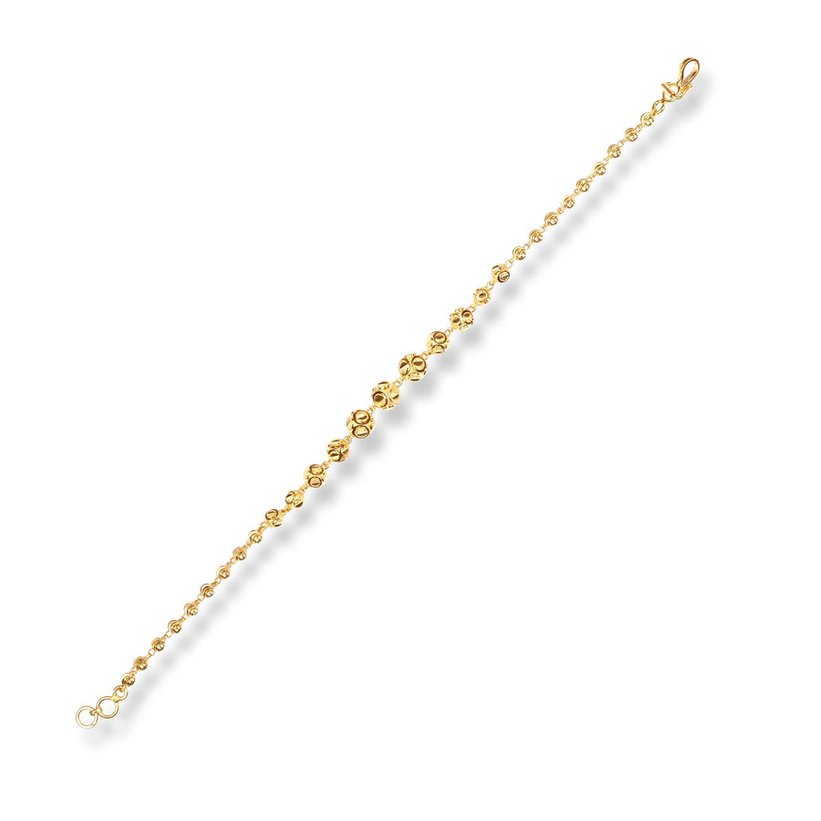 22ct Gold Ladies Beaded Bracelet with Hook Clasp LBR-7151