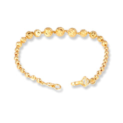 22ct Gold Ladies Beaded Bracelet with Hook Clasp LBR-7151 - Minar Jewellers