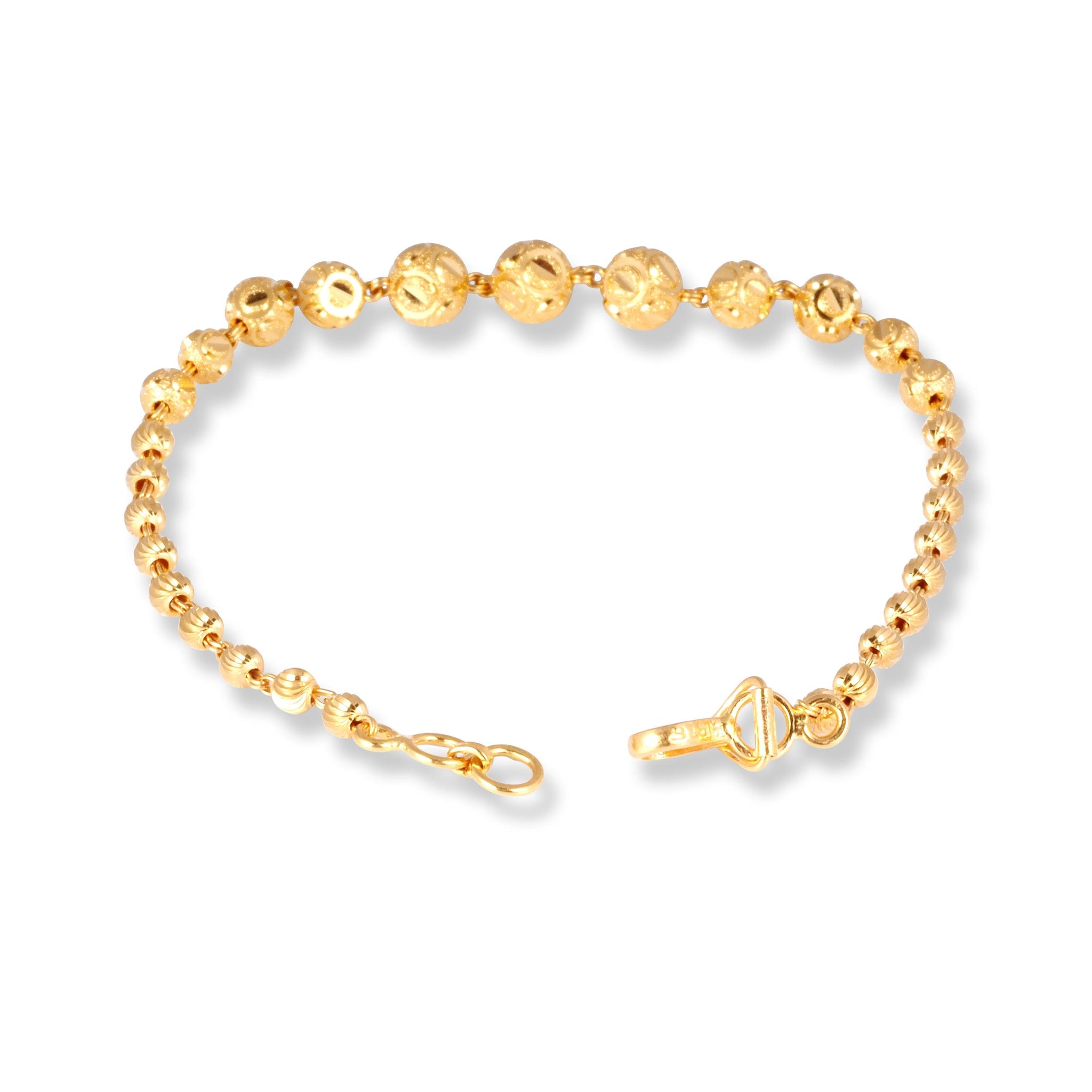22ct Gold Ladies Beaded Bracelet with Hook Clasp LBR-7151