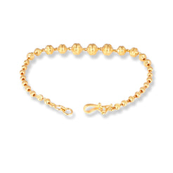 22ct Gold Ladies Bracelet with Diamond Cut Beads & Hook Clasp LBR-7153 - Minar Jewellers